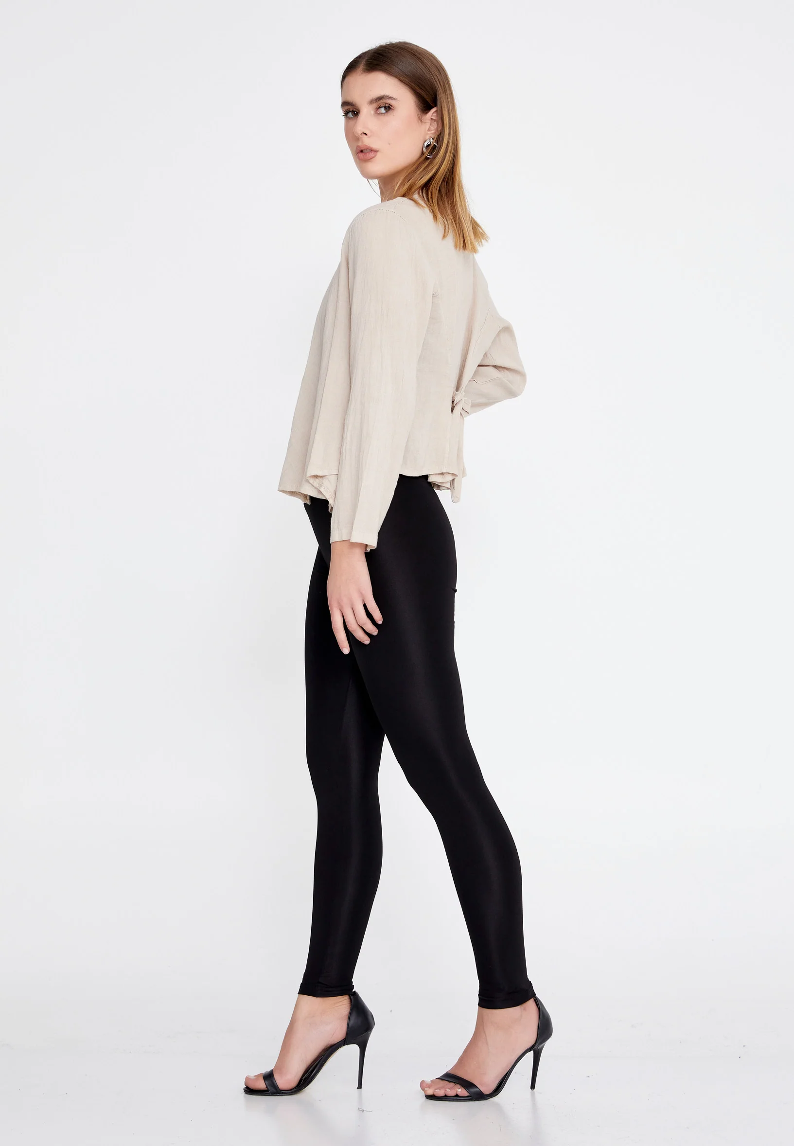 Long Sleeve Linen Regular Cardigan esl5543 - Image 3
