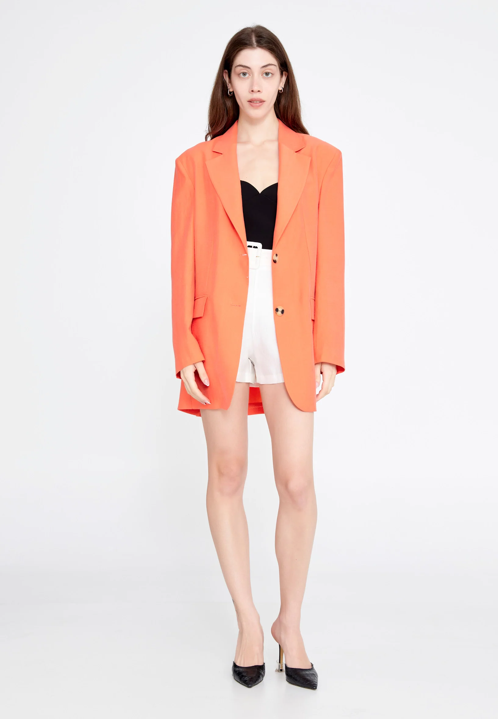Long Sleeve Linen Solid Color Regular Jacket ber23y1109 - Image 10