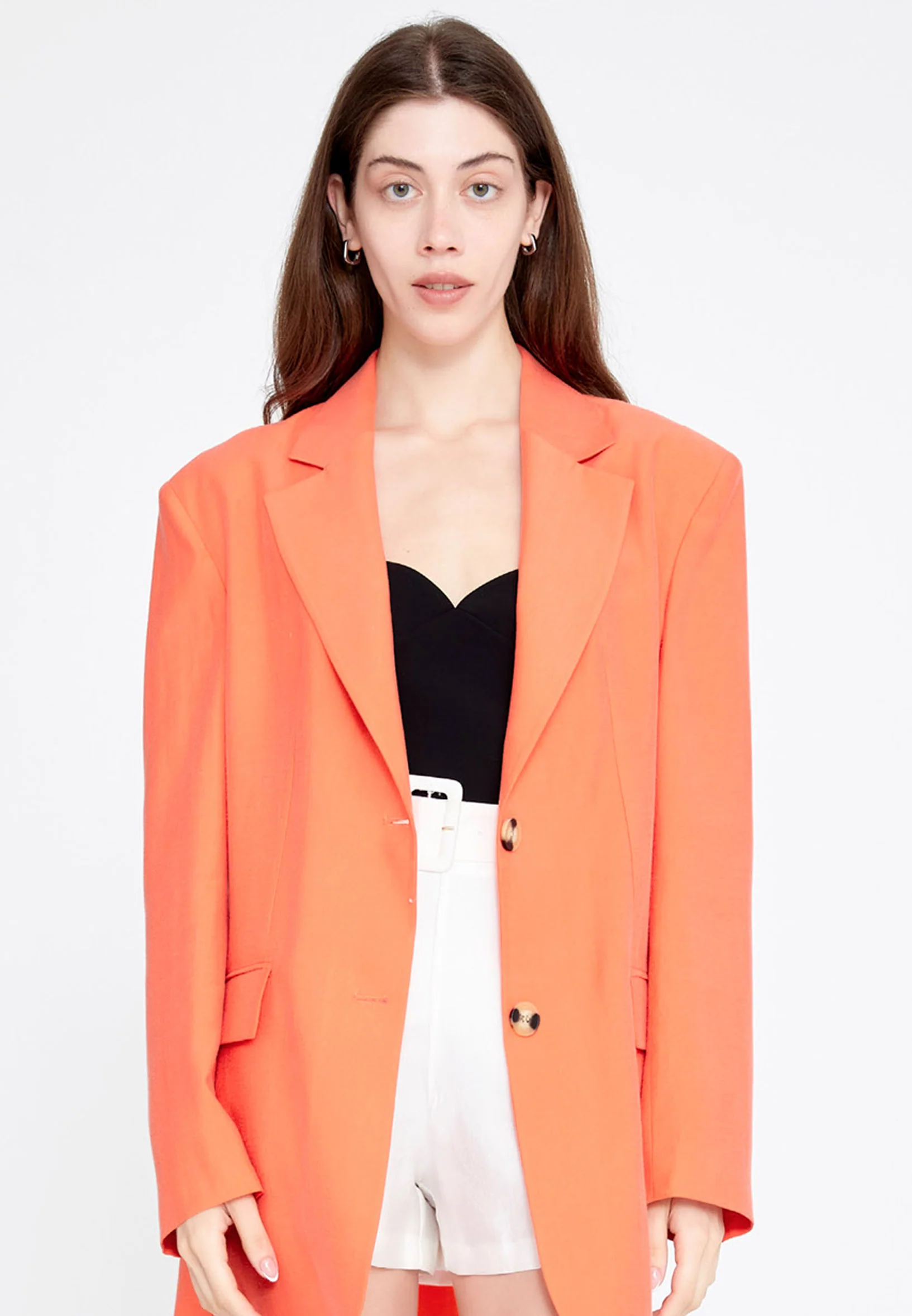 Long Sleeve Linen Solid Color Regular Jacket ber23y1109 - Image 9