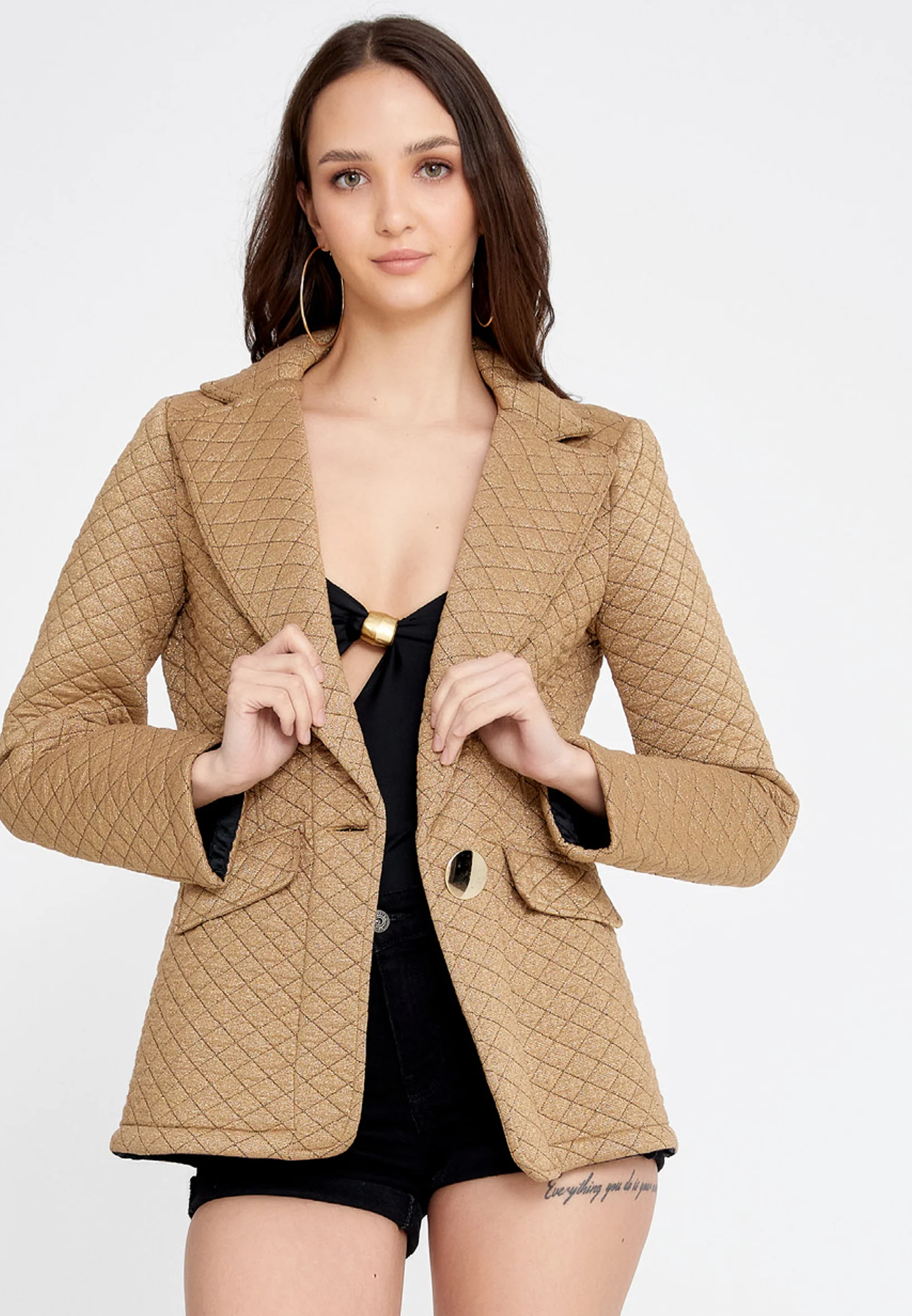 Long Sleeve Lycra Solid Color Regular Jacket esld1200c