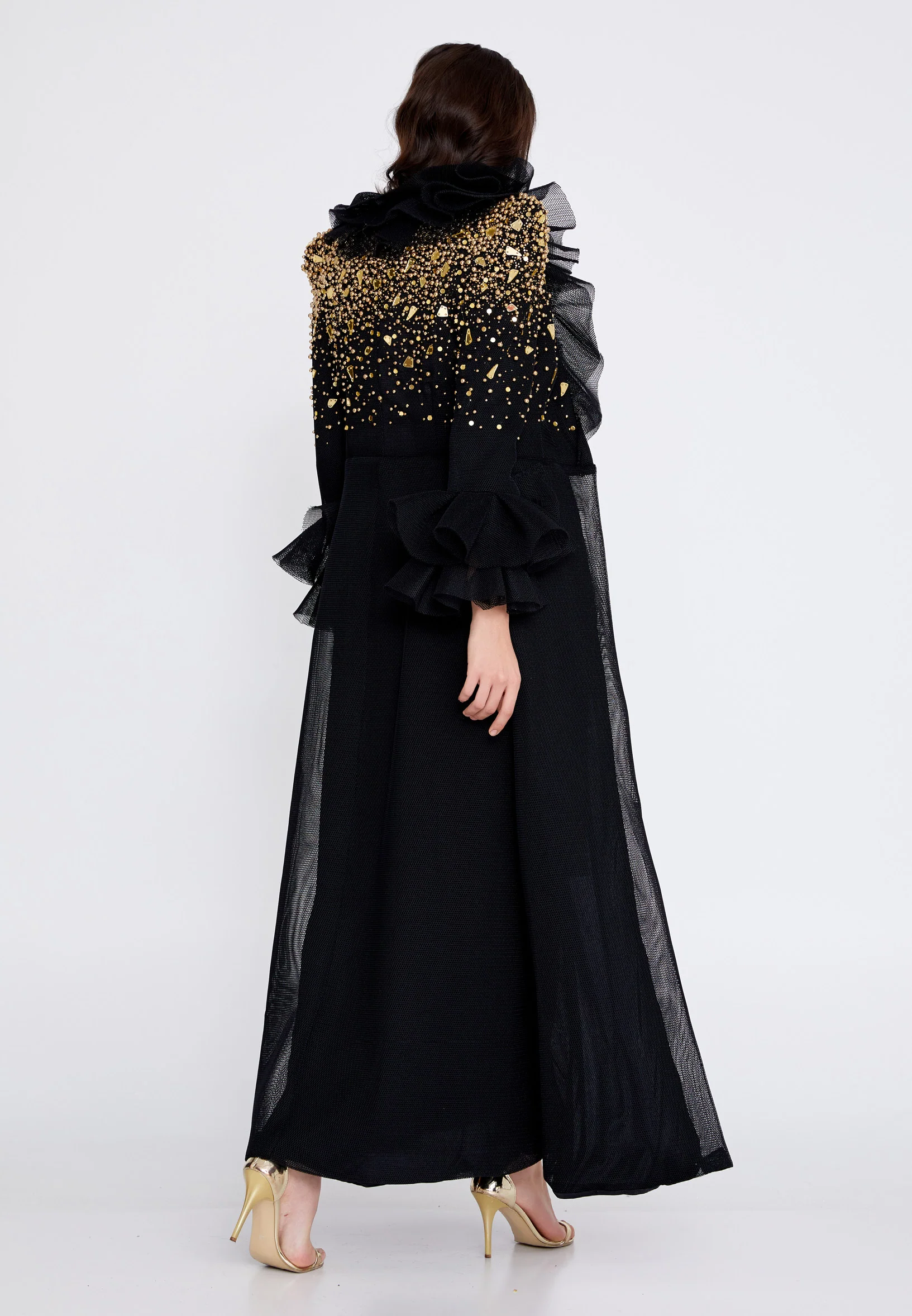 Long Sleeve Maxi Chiffon A - Line Regular Prom Dress crm5503 - Image 2