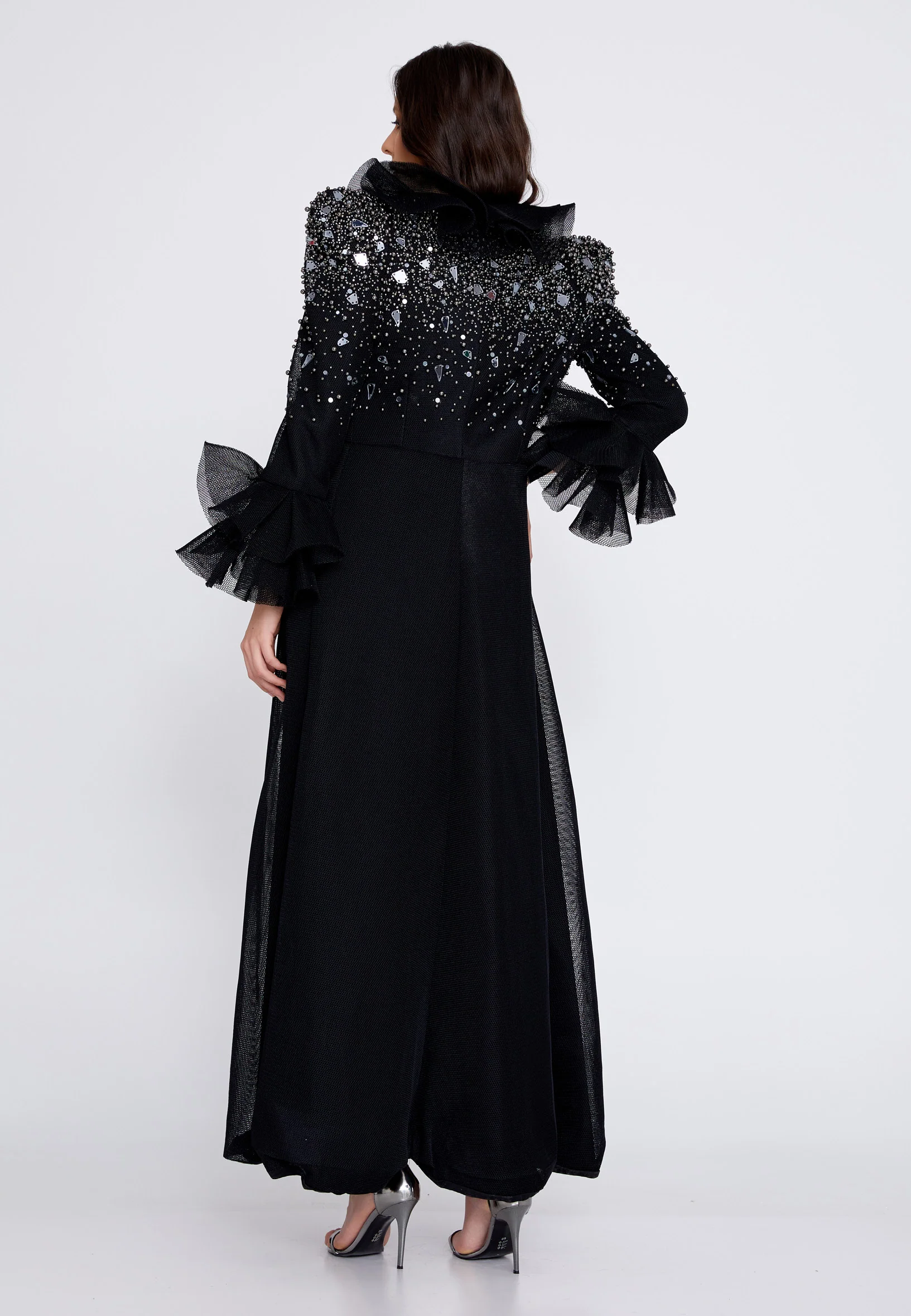 Long Sleeve Maxi Chiffon A - Line Regular Prom Dress crm5503 - Image 7