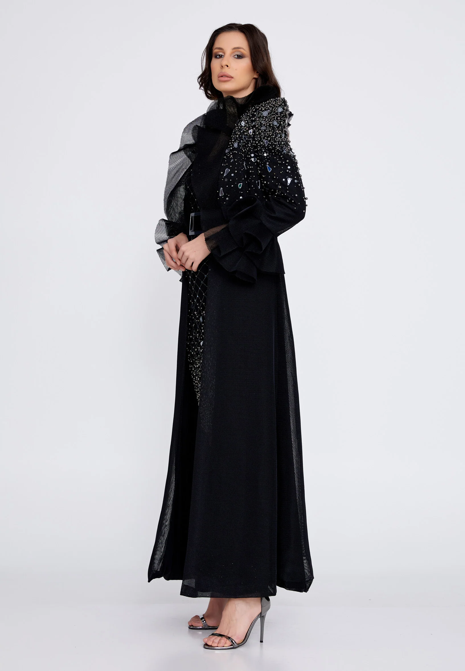 Long Sleeve Maxi Chiffon A - Line Regular Prom Dress crm5503 - Image 8