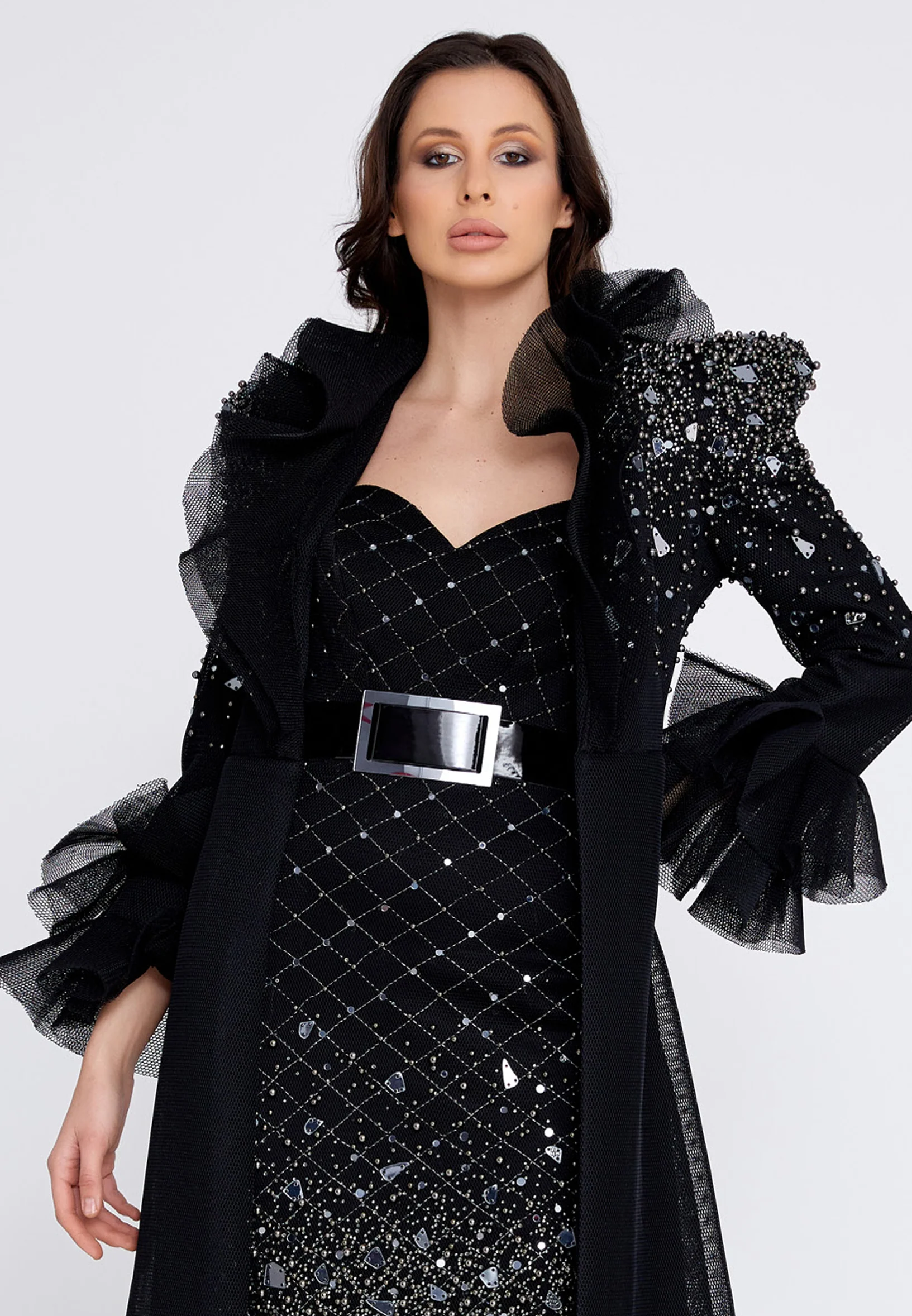 Long Sleeve Maxi Chiffon A - Line Regular Prom Dress crm5503 - Image 9