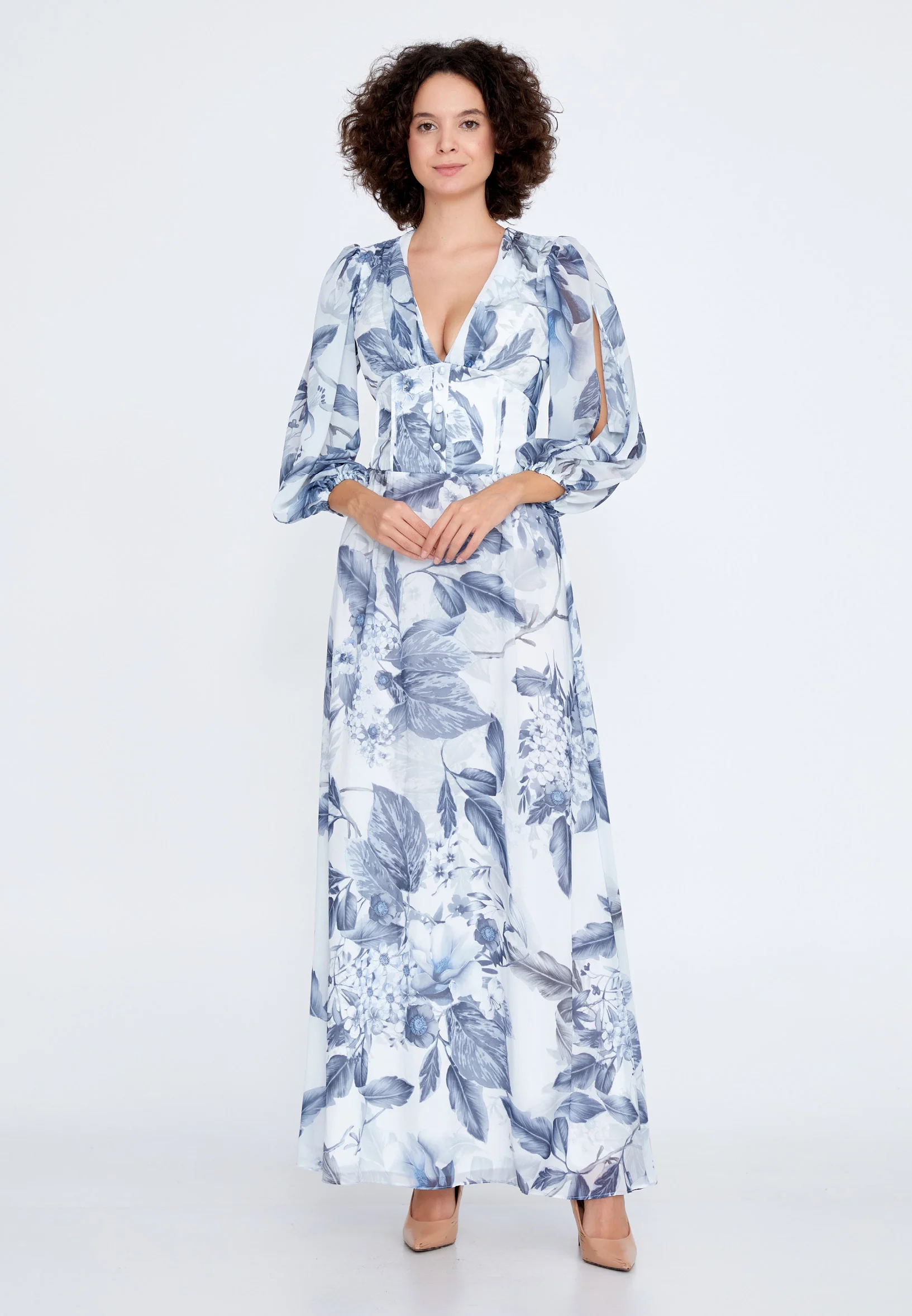 Long Sleeve Maxi Chiffon A - Line Regular Wedding Guest Dress ses2628