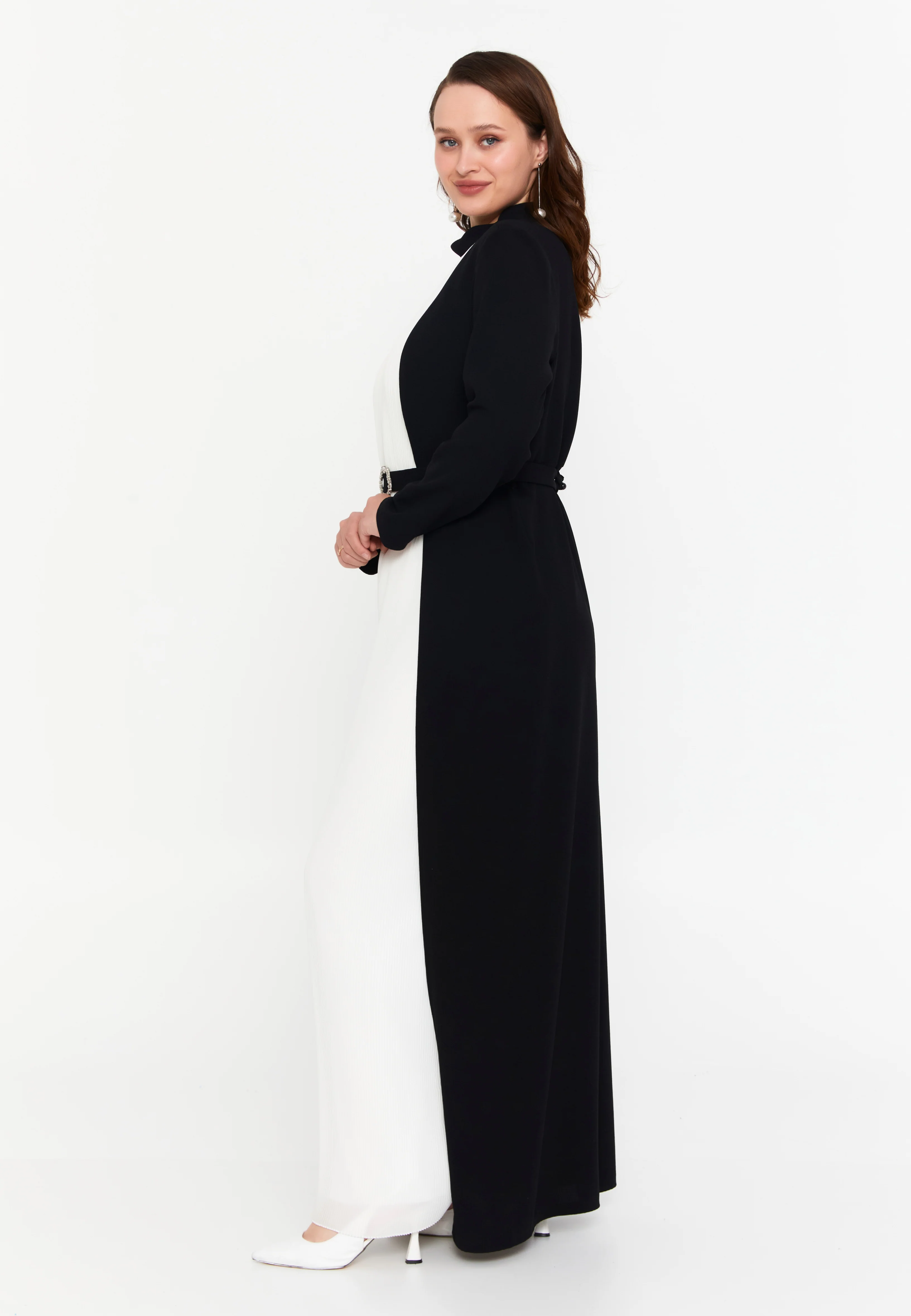 Long Sleeve Maxi Chiffon Column Plus Size Wedding Guest Dress leq2205-b - Image 3