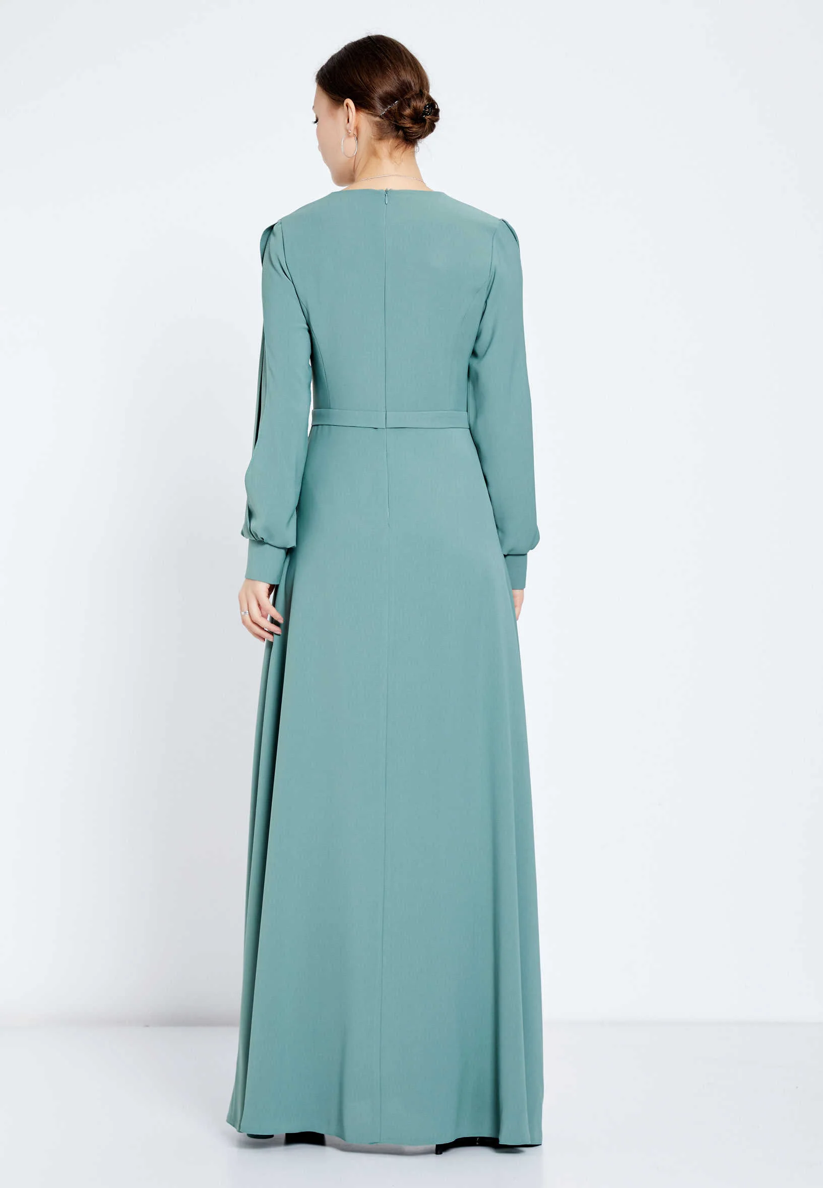 Long Sleeve Maxi Chiffon Column Regular Evening Dress efl20412 - Image 2