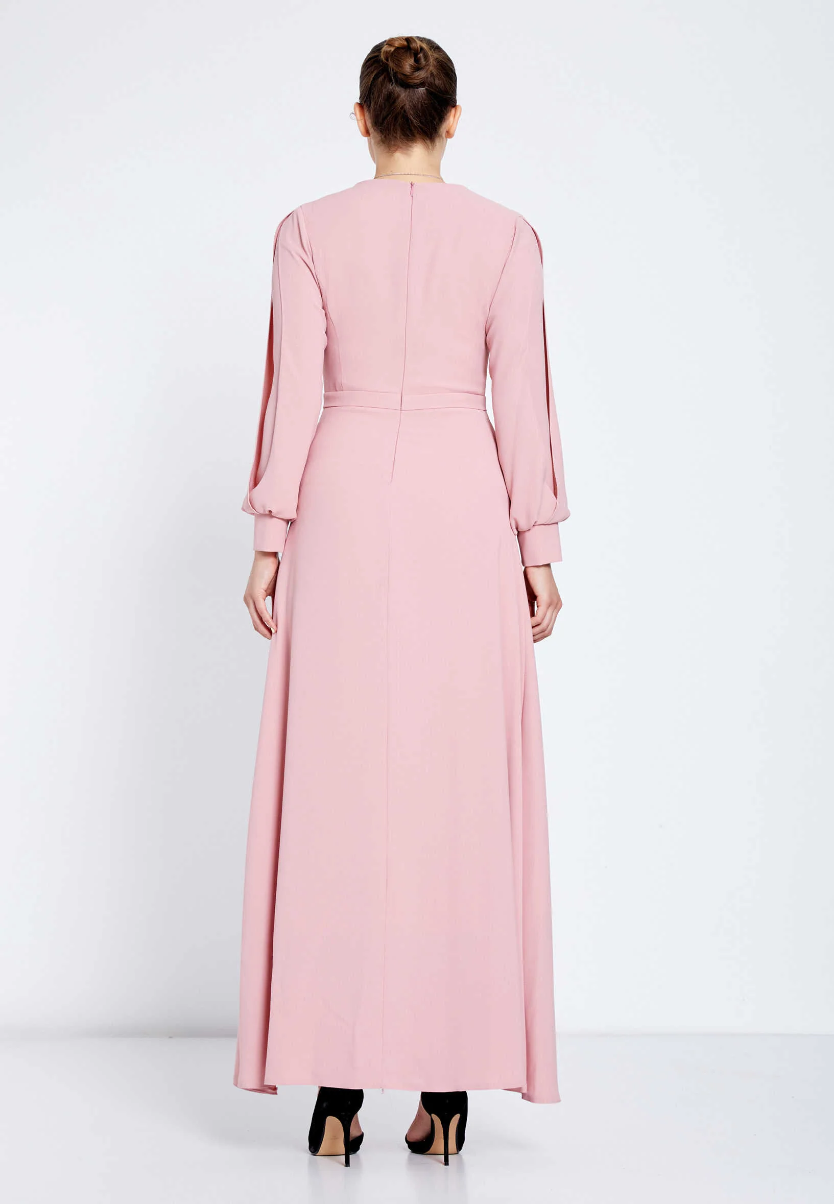 Long Sleeve Maxi Chiffon Column Regular Evening Dress efl20412 - Image 6