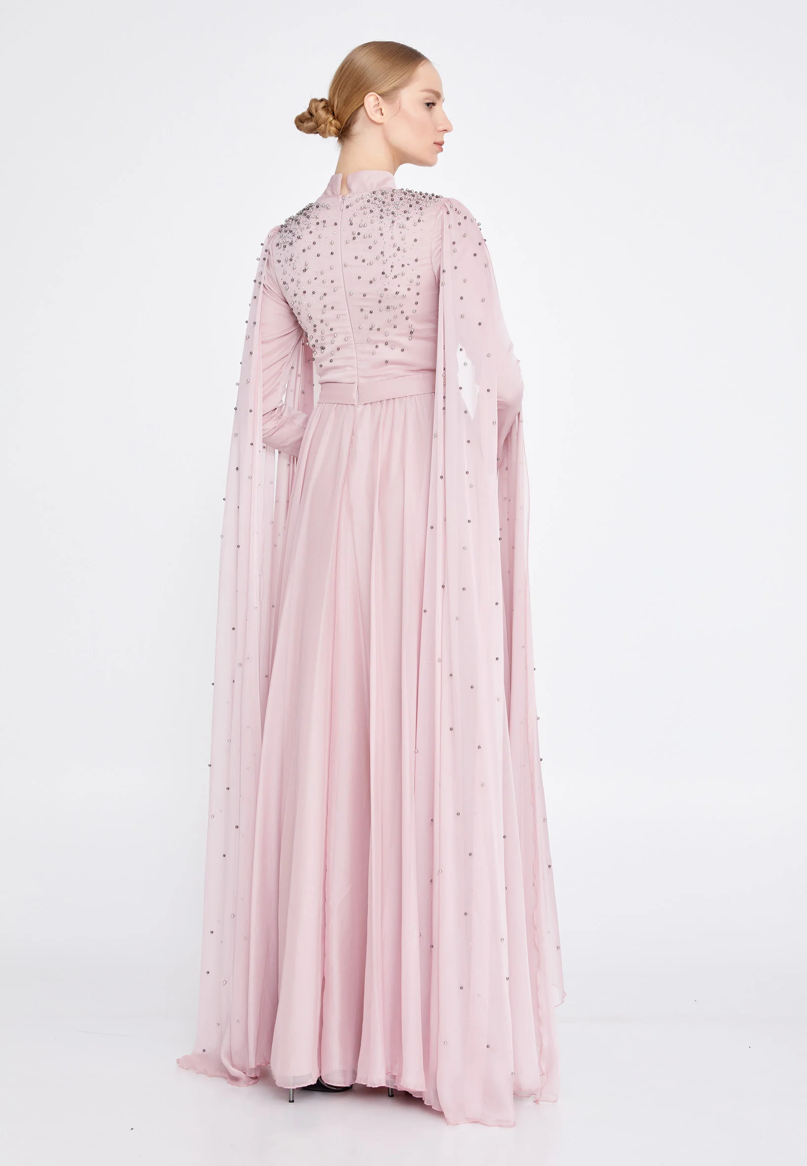 Long Sleeve Maxi Chiffon Column Regular Wedding Guest Dress gzk7012 - Image 14