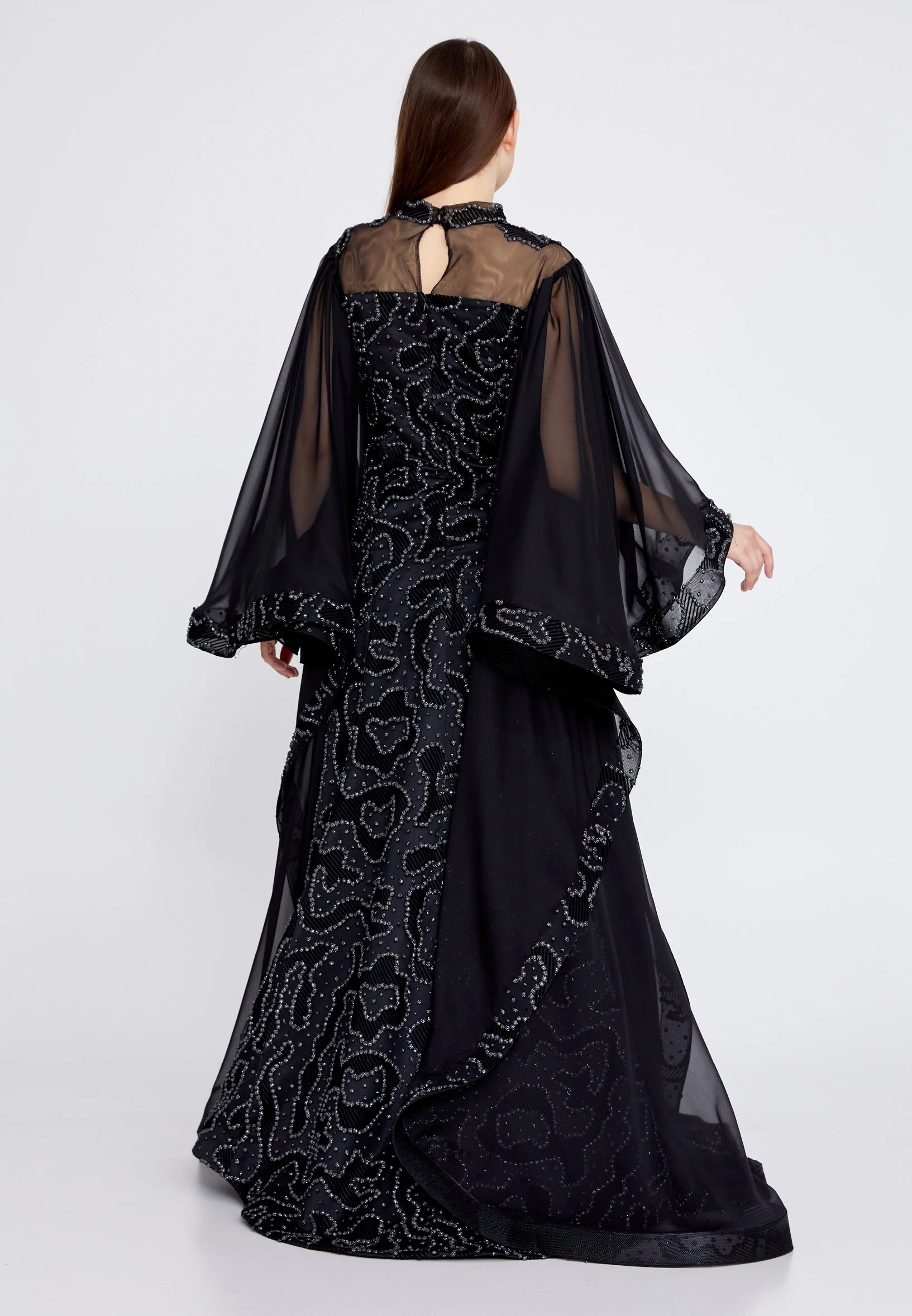 Long Sleeve Maxi Chiffon Mermaid Regular Prom Dress mtn2242 - Image 10