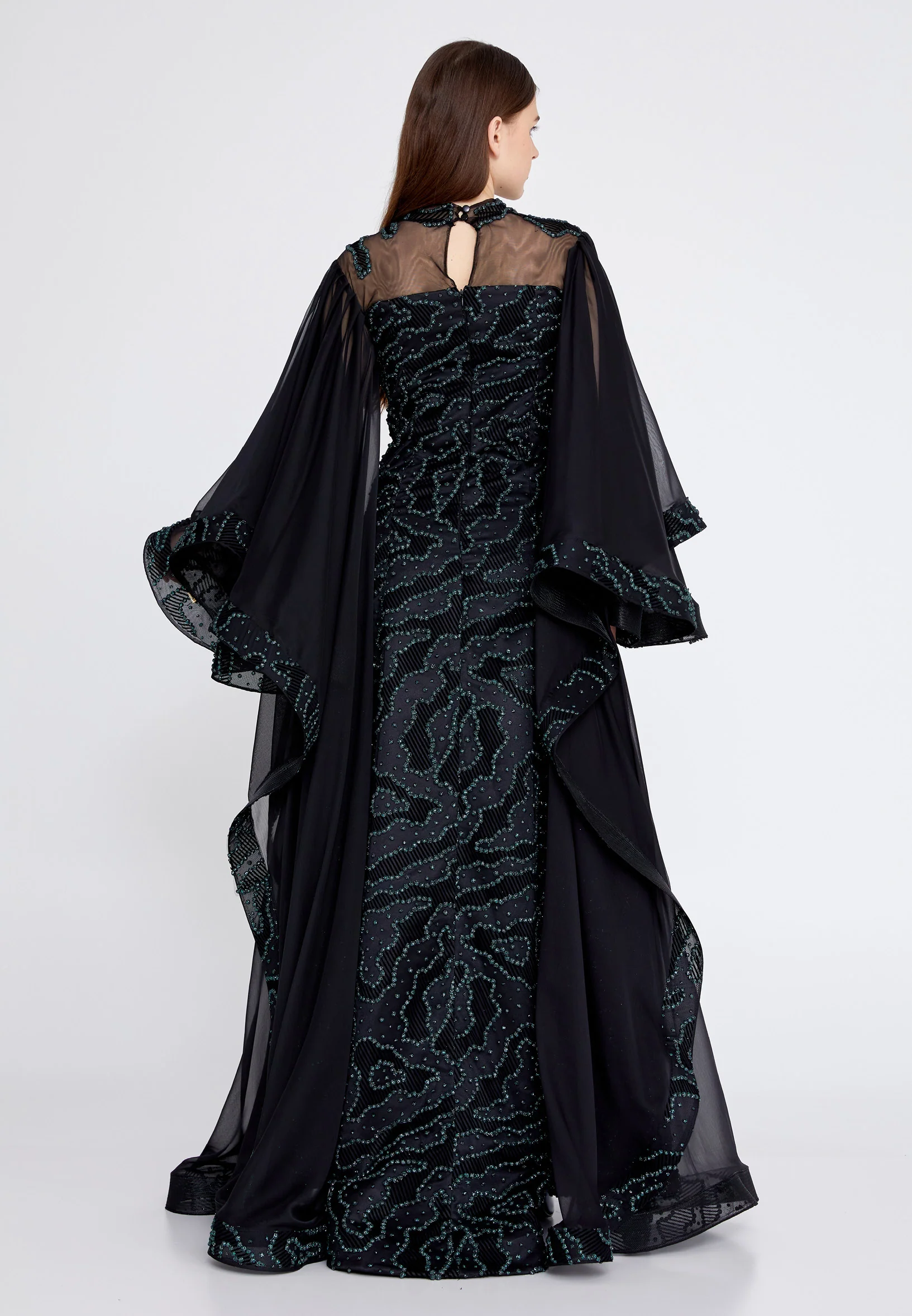 Long Sleeve Maxi Chiffon Mermaid Regular Prom Dress mtn2242 - Image 14