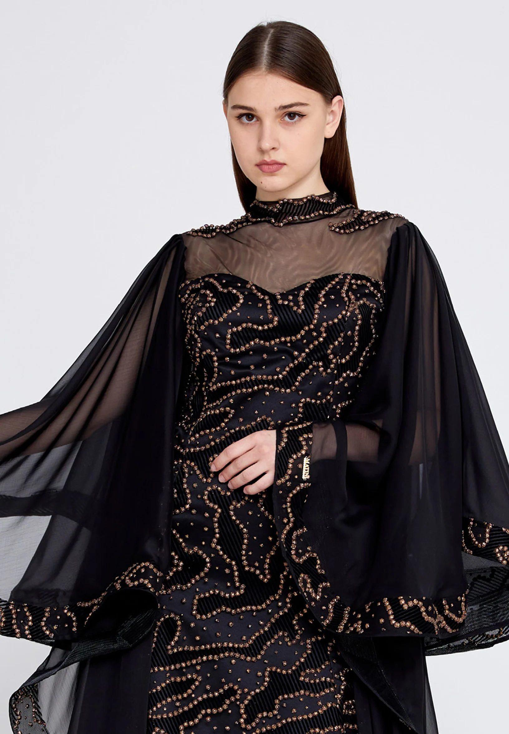 Long Sleeve Maxi Chiffon Mermaid Regular Prom Dress mtn2242 - Image 4