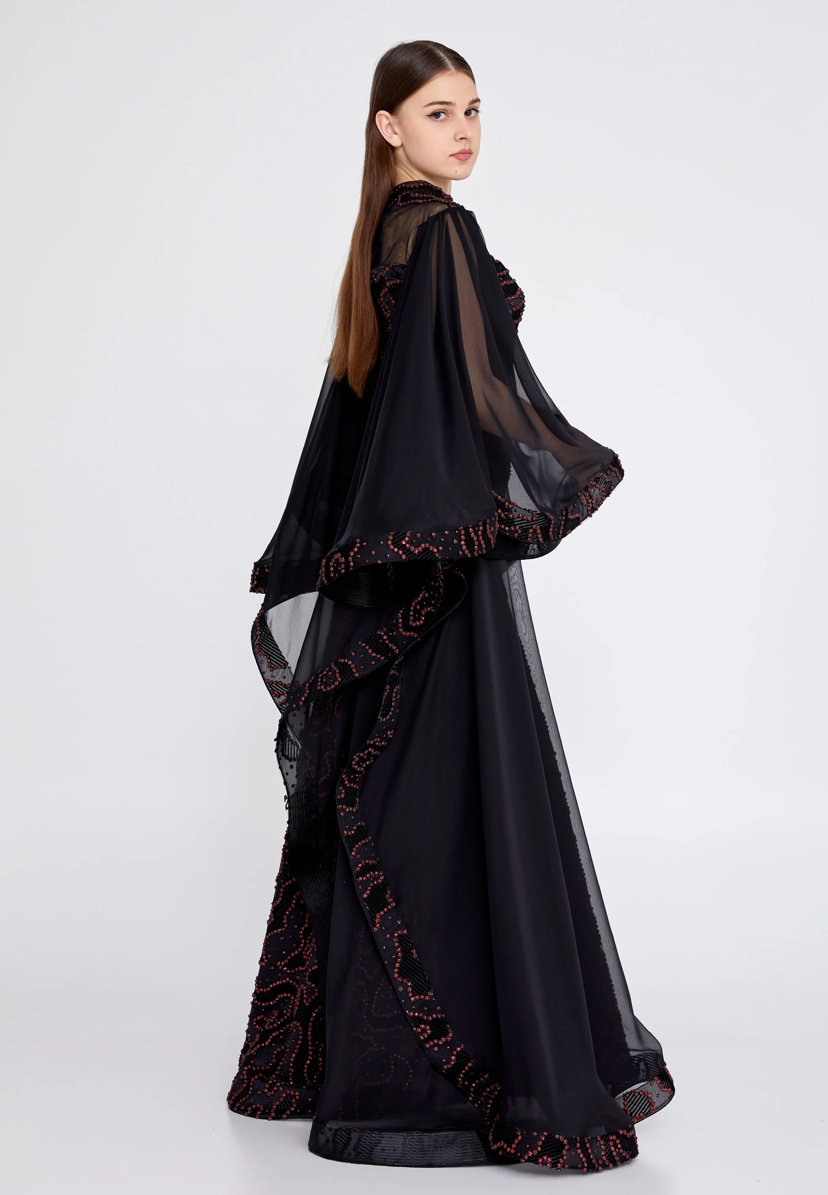 Long Sleeve Maxi Chiffon Mermaid Regular Prom Dress mtn2242 - Image 7