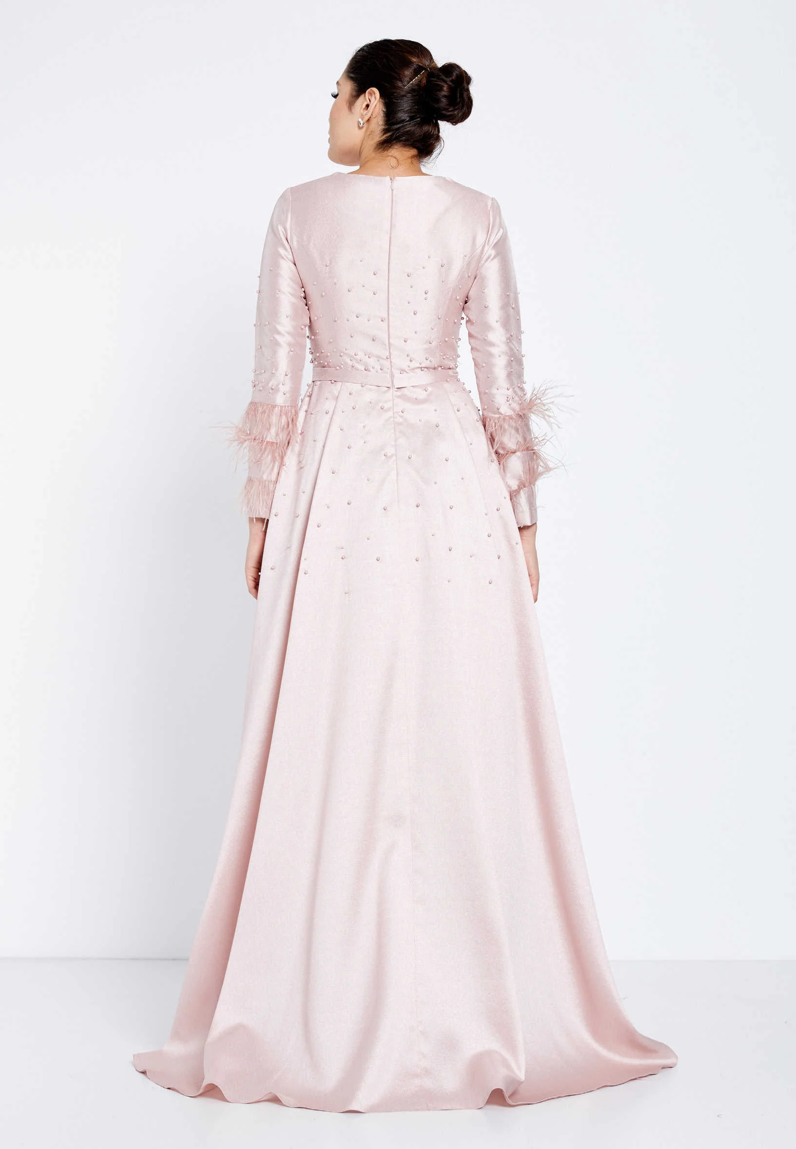 Long Sleeve Maxi Crepe A - Line Regular Evening Dress efl20255 - Image 10