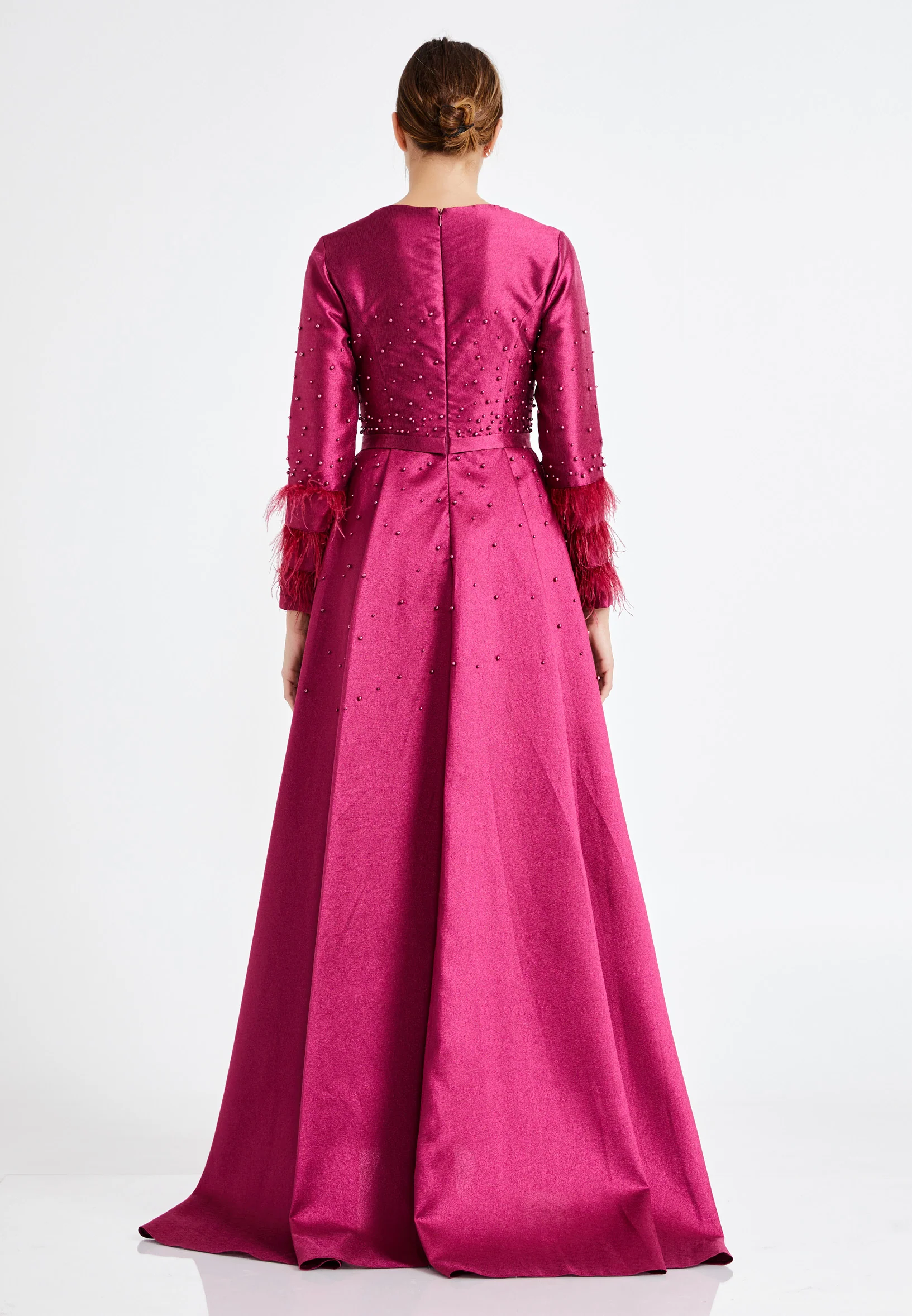Long Sleeve Maxi Crepe A - Line Regular Evening Dress efl20255 - Image 14