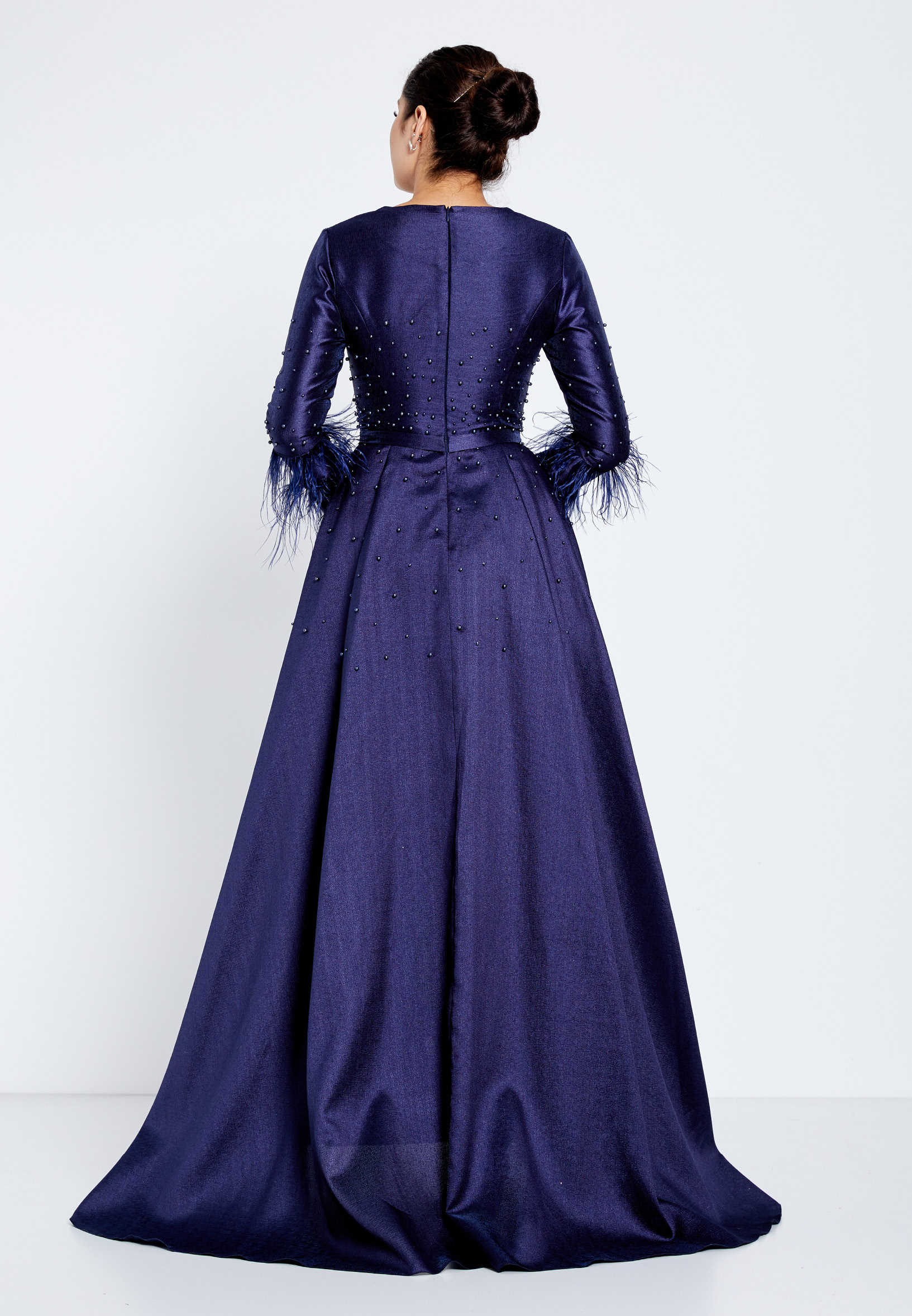 Long Sleeve Maxi Crepe A - Line Regular Evening Dress efl20255 - Image 6