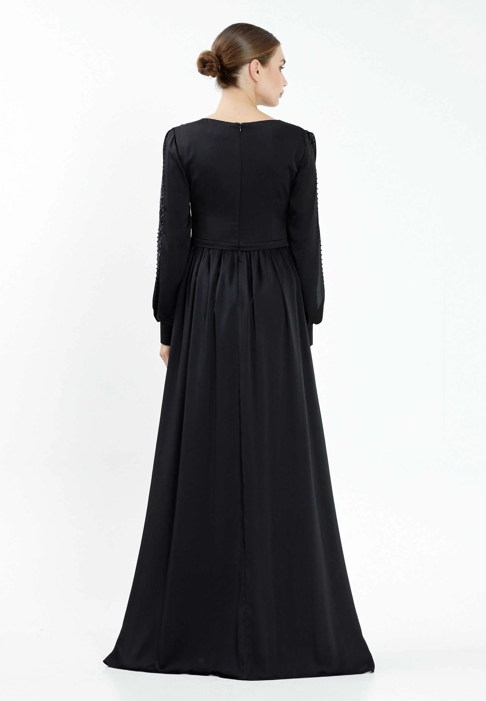 Long Sleeve Maxi Crepe Column Regular Evening Dress efl20248 - Image 2