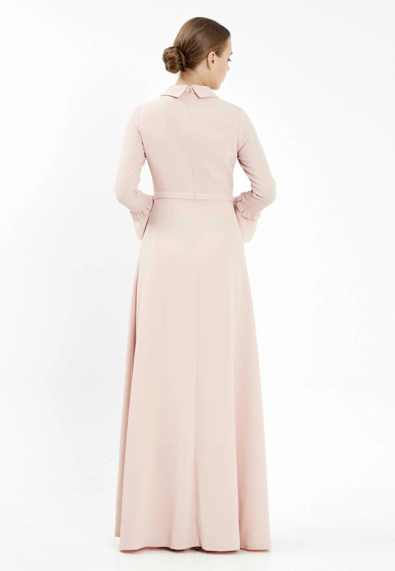 Long Sleeve Maxi Crepe Column Regular Evening Dress efl20403 - Image 10