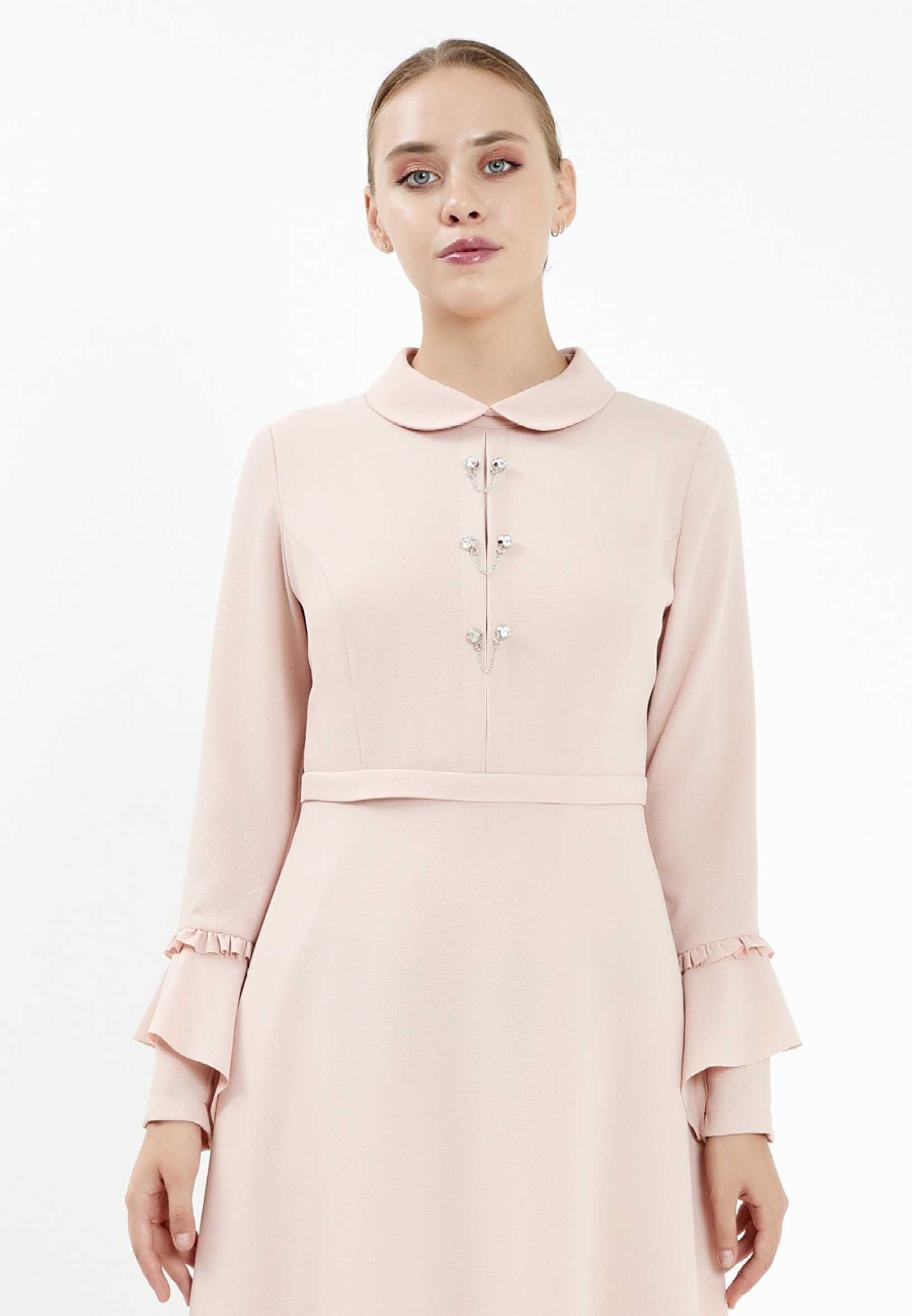 Long Sleeve Maxi Crepe Column Regular Evening Dress efl20403 - Image 12