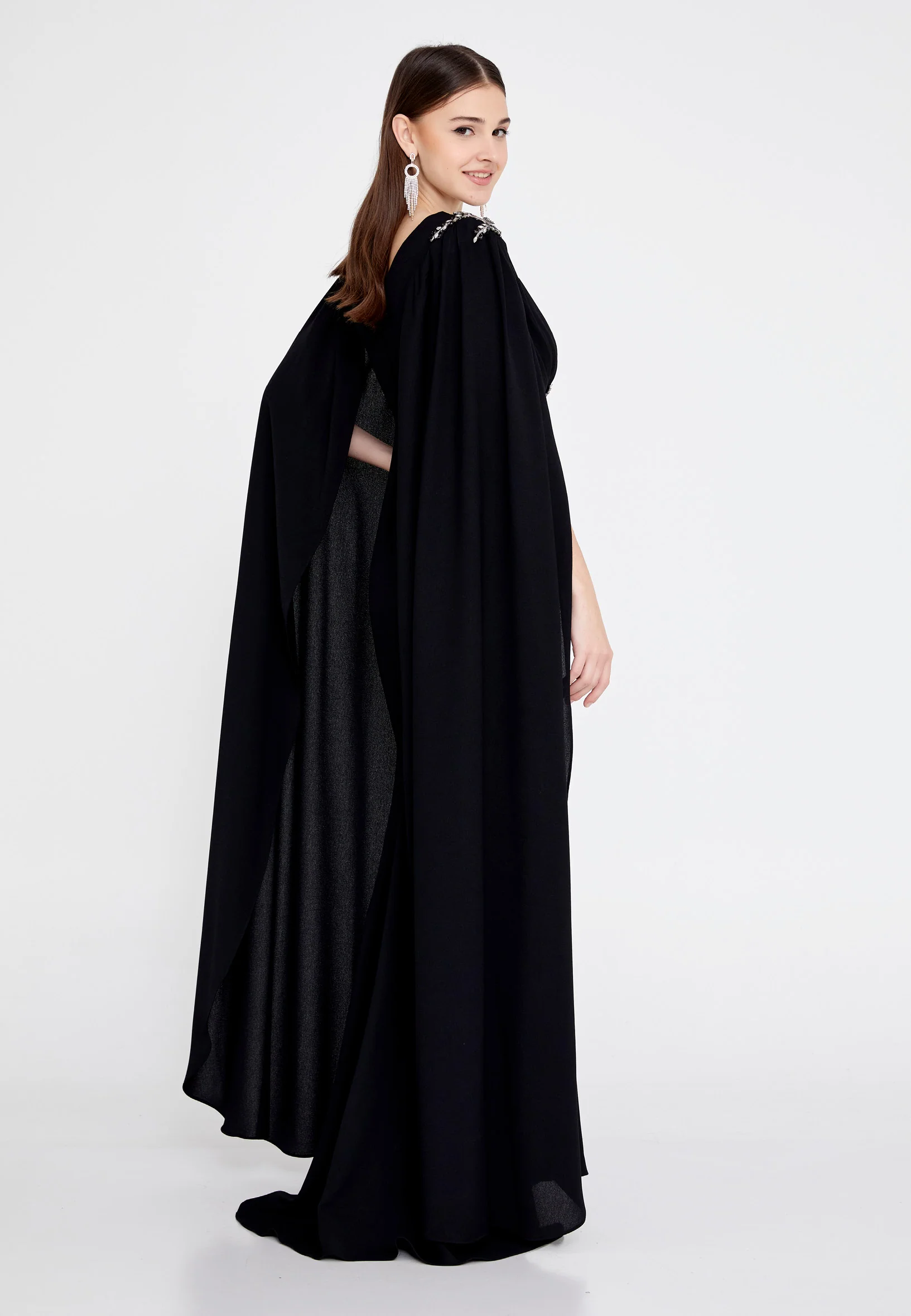 Long Sleeve Maxi Crepe Mermaid Regular Wedding Guest Dress mtn22114 - Image 2