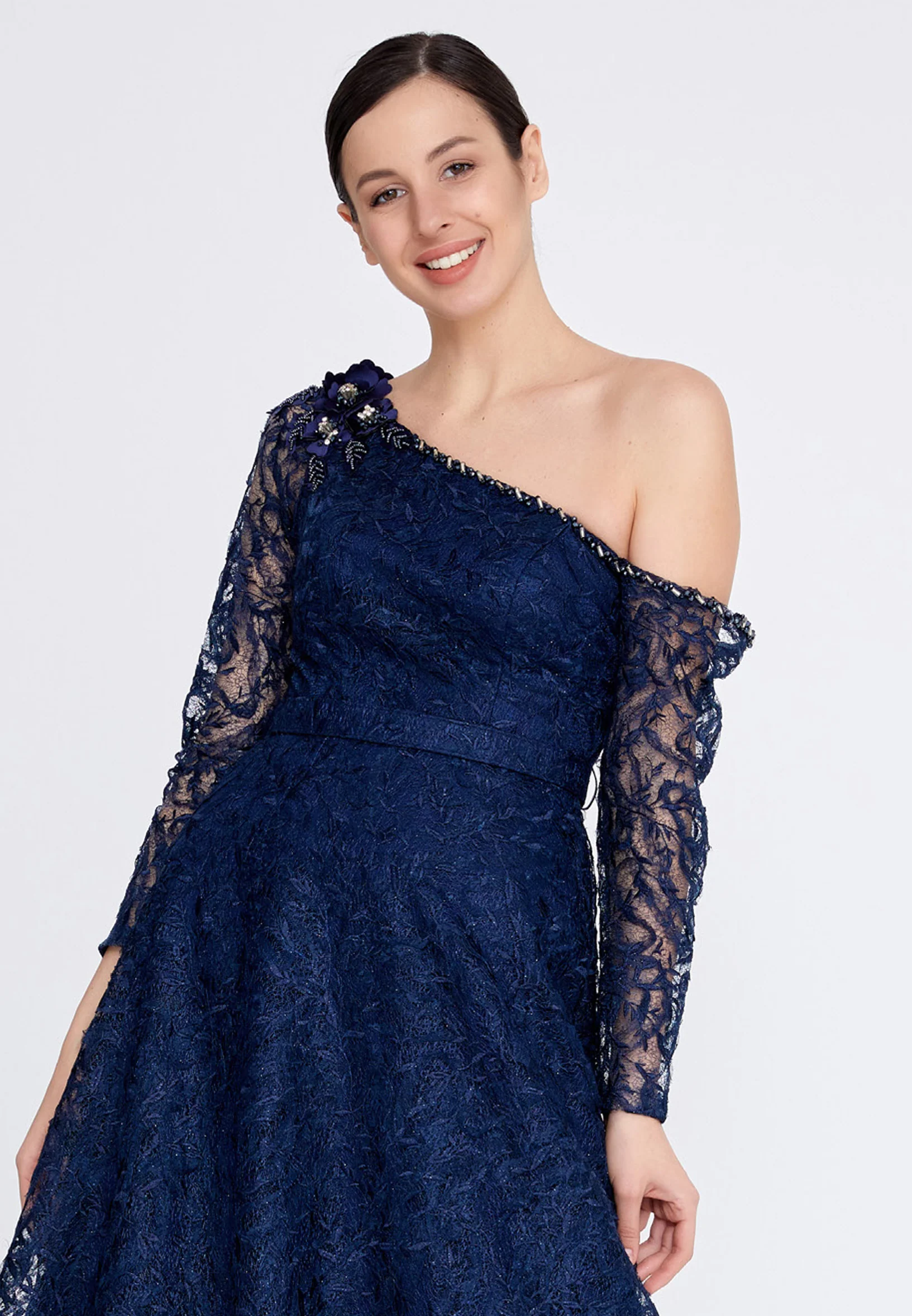 Long Sleeve Maxi Lace A - Line Regular Prom Dress bql2320 - Image 12