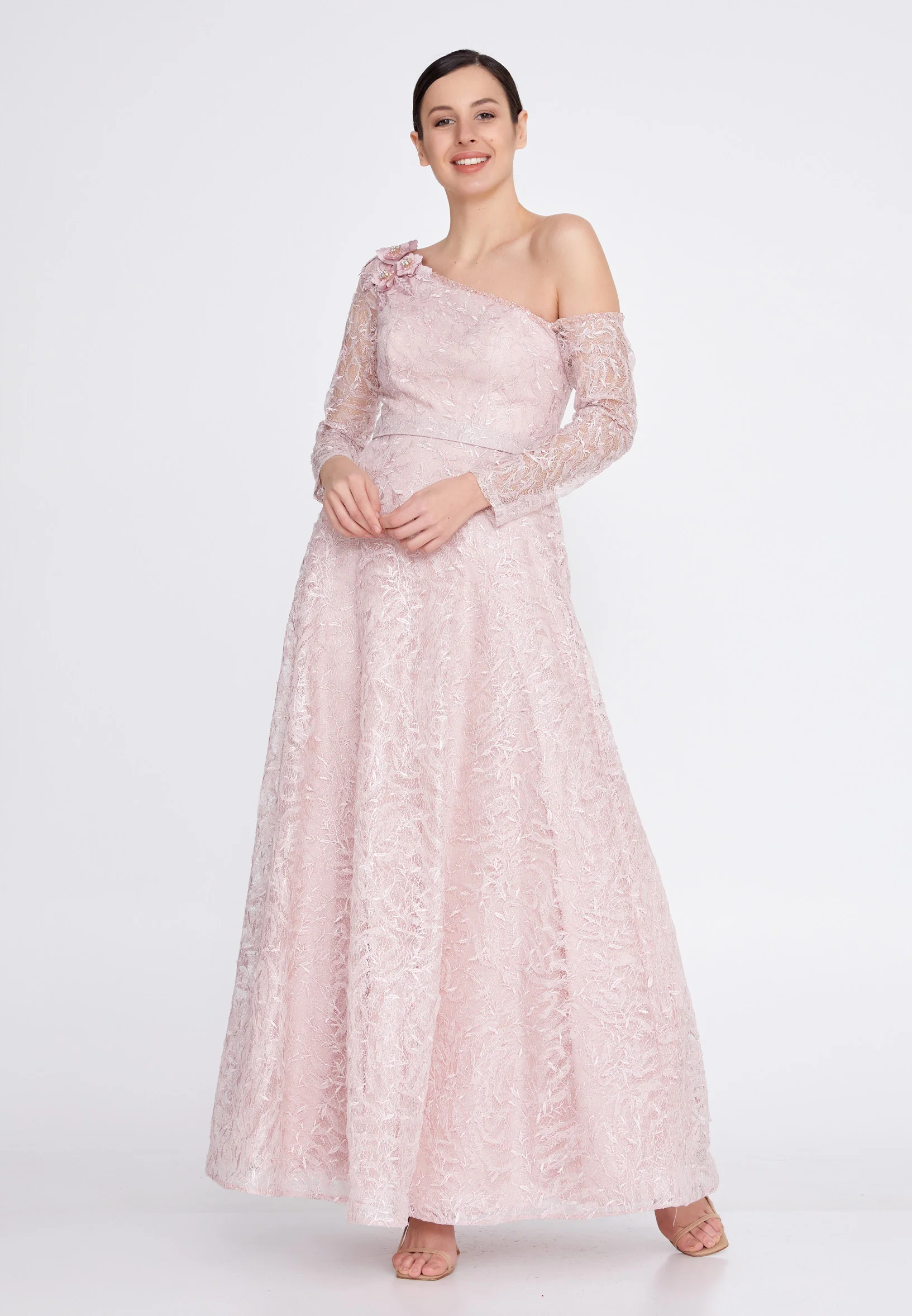Long Sleeve Maxi Lace A - Line Regular Prom Dress bql2320 - Image 13