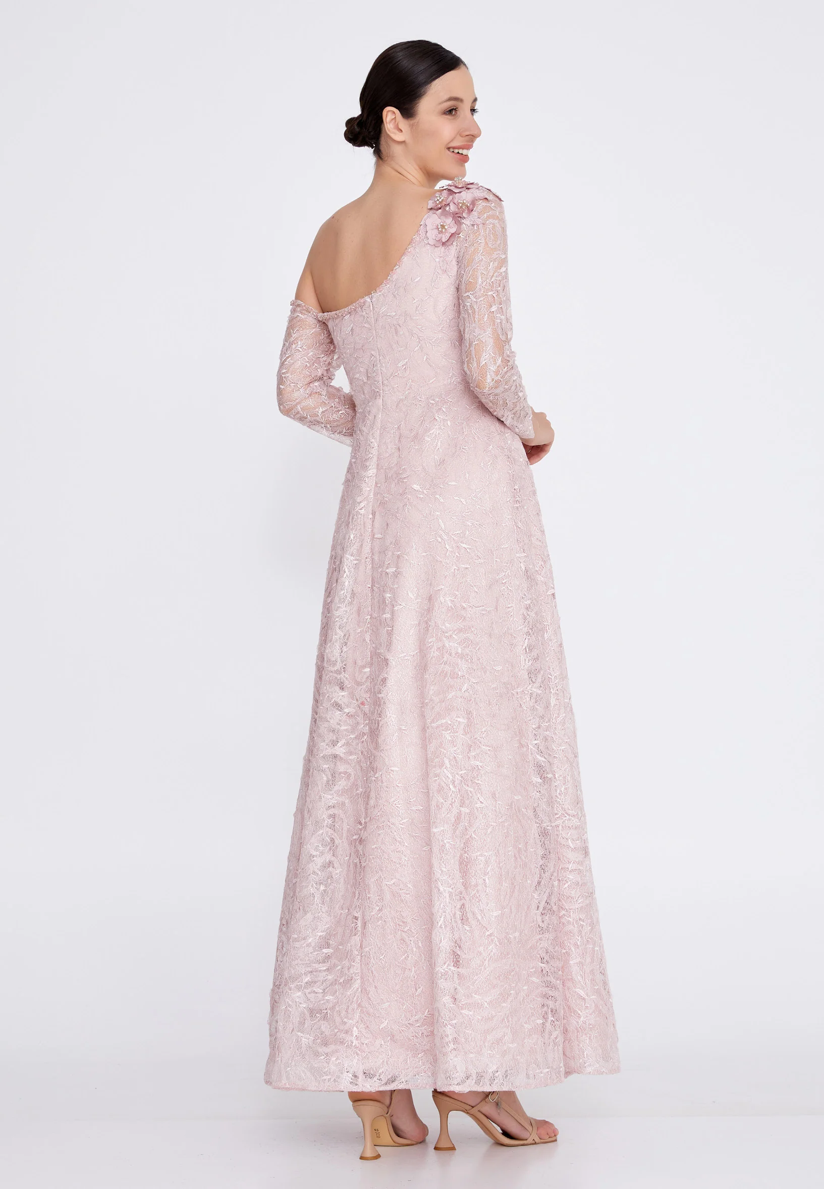 Long Sleeve Maxi Lace A - Line Regular Prom Dress bql2320 - Image 14