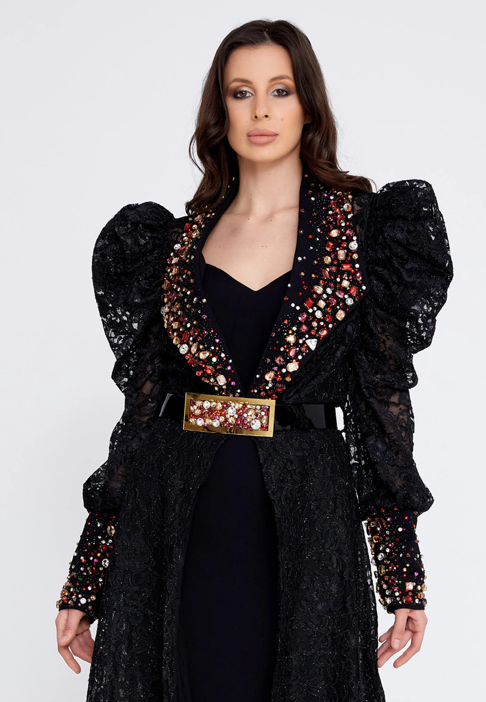 Long Sleeve Maxi Lace A - Line Regular Prom Dress crm5506 - Image 4