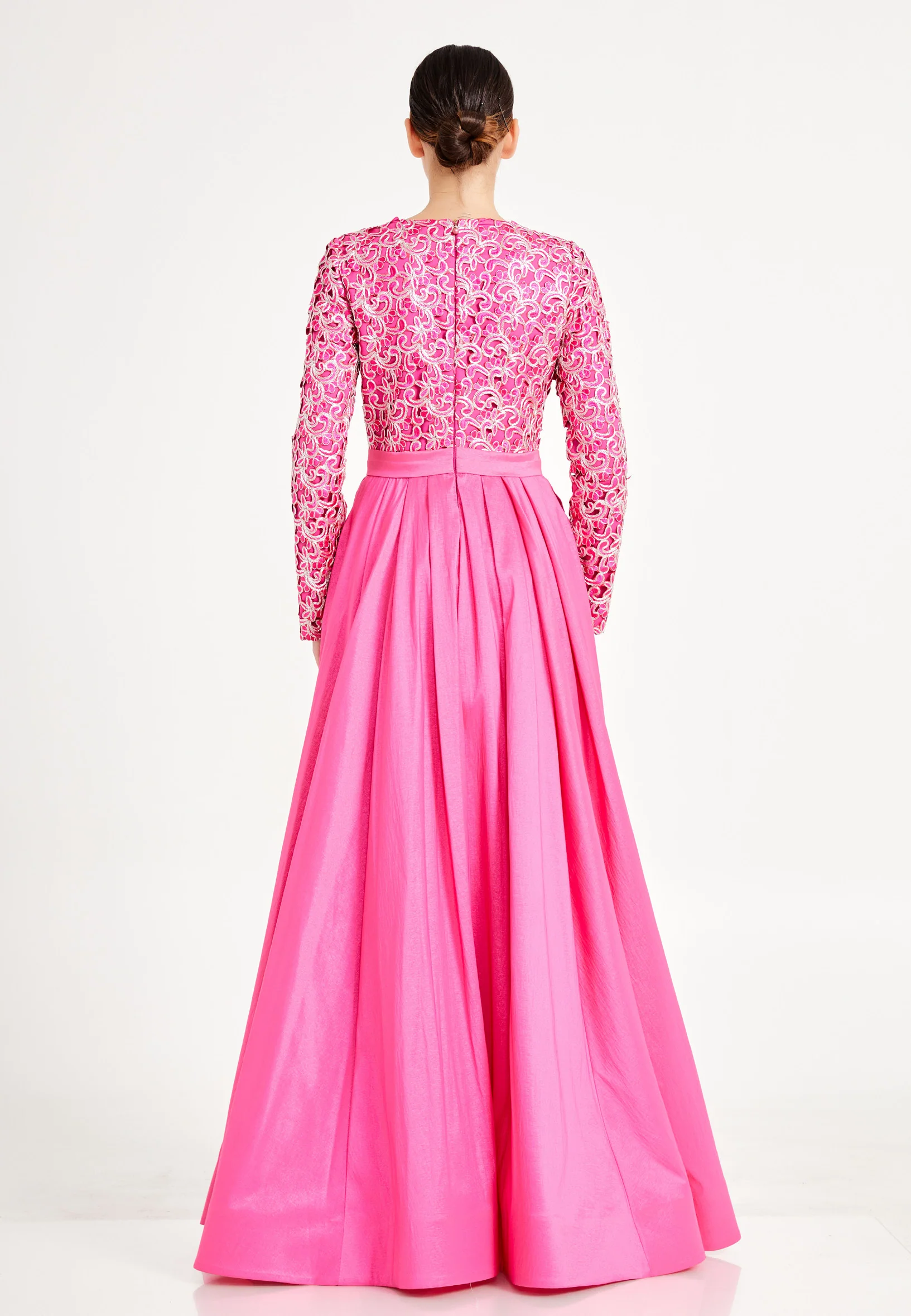 Long Sleeve Maxi Lace A - Line Regular Prom Dress fcv8082 - Image 2