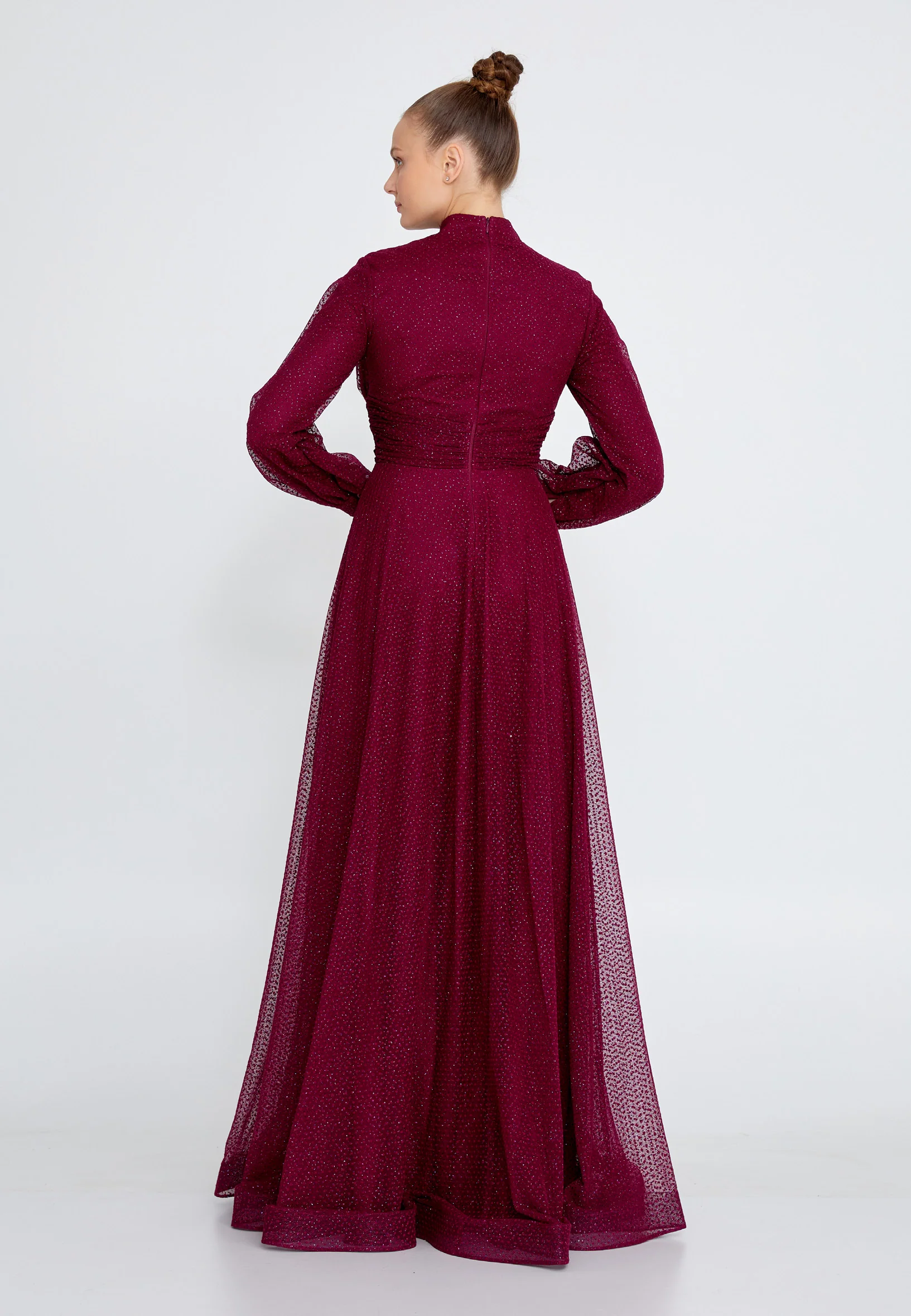 Long Sleeve Maxi Lace A - Line Regular Prom Dress fvl2282 - Image 18