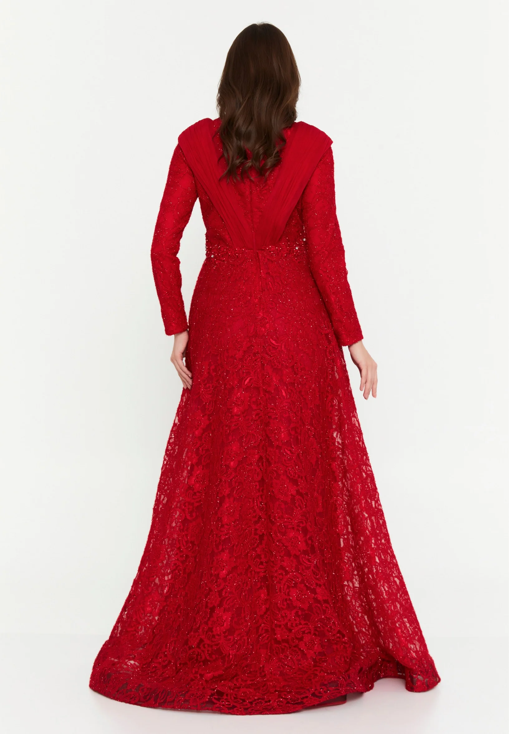 Long Sleeve Maxi Lace A - Line Regular Prom Dress fvl2300 - Image 10