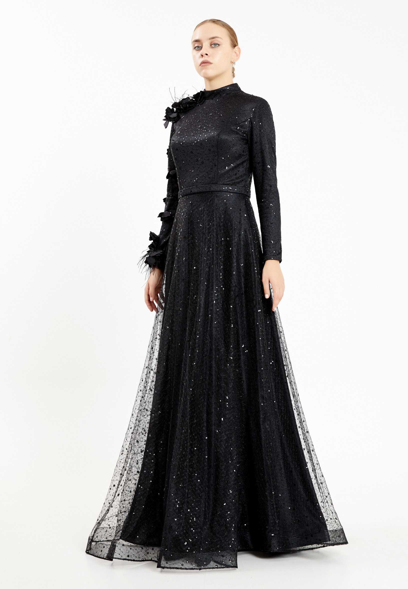 Long Sleeve Maxi Lace A - Line Regular Prom Dress fvl2303 - Image 3