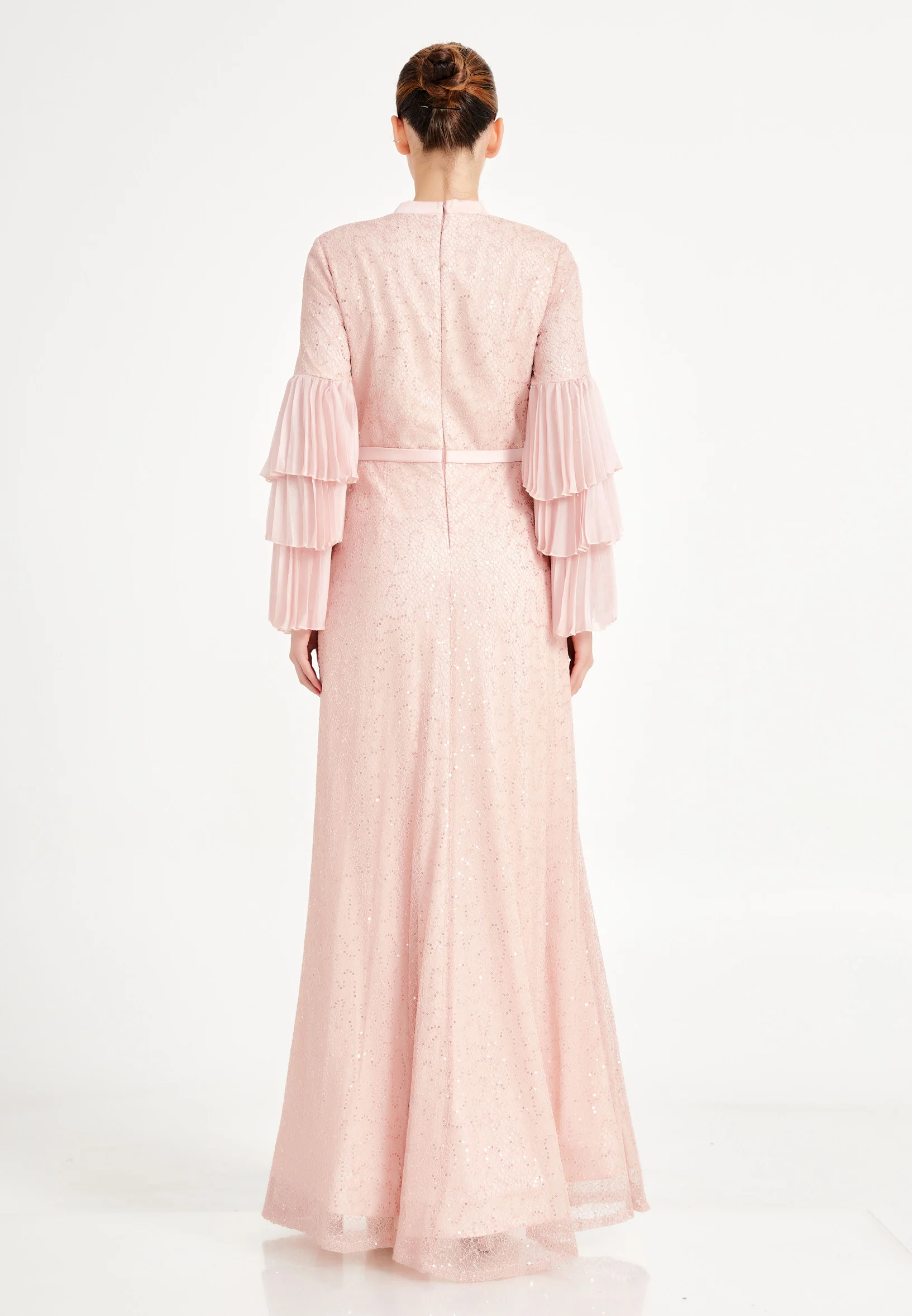 Long Sleeve Maxi Lace Column Regular Wedding Guest Dress fvl2259 - Image 10
