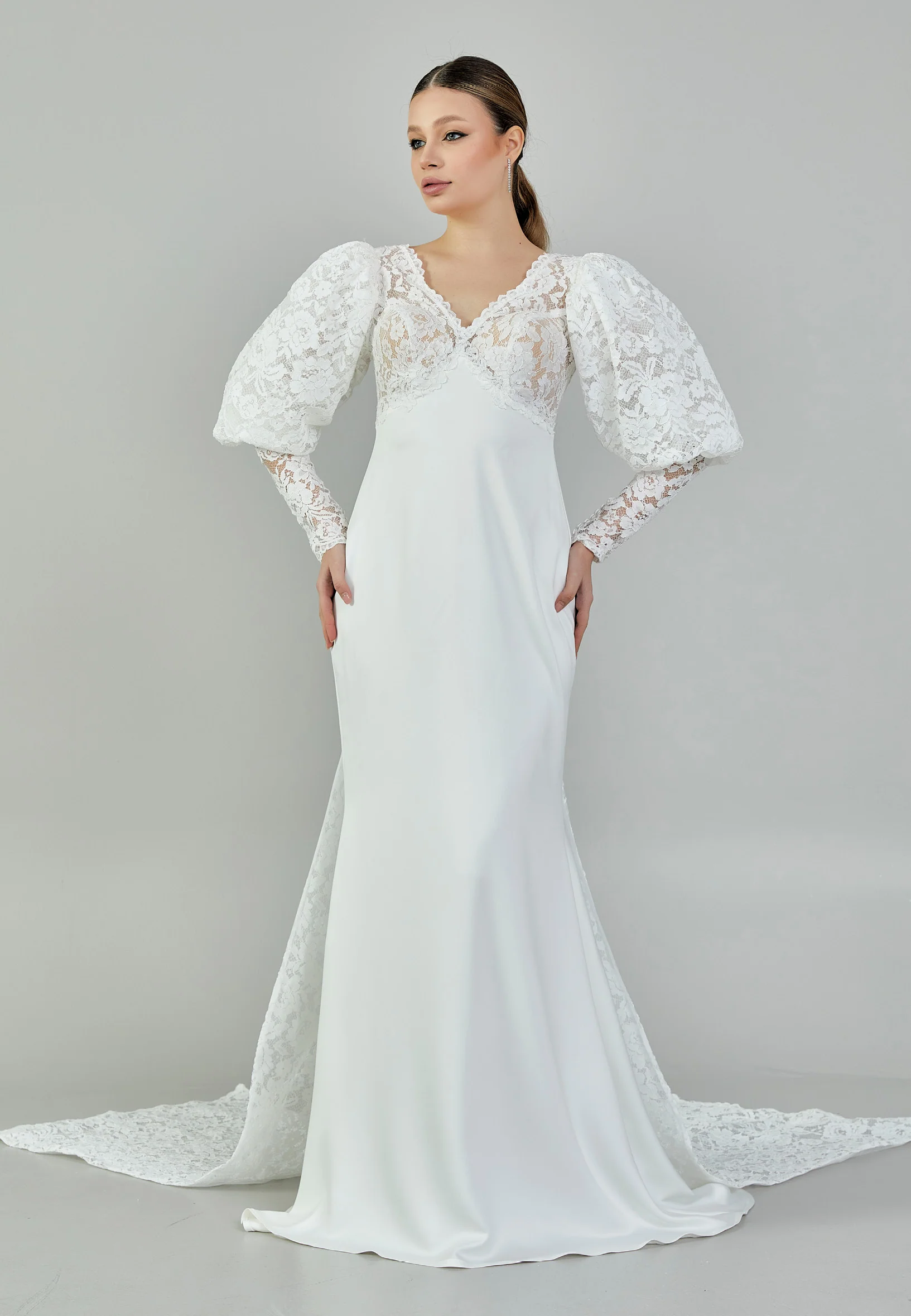 Long Sleeve Maxi Lace Regular Wedding Dress bnc9052