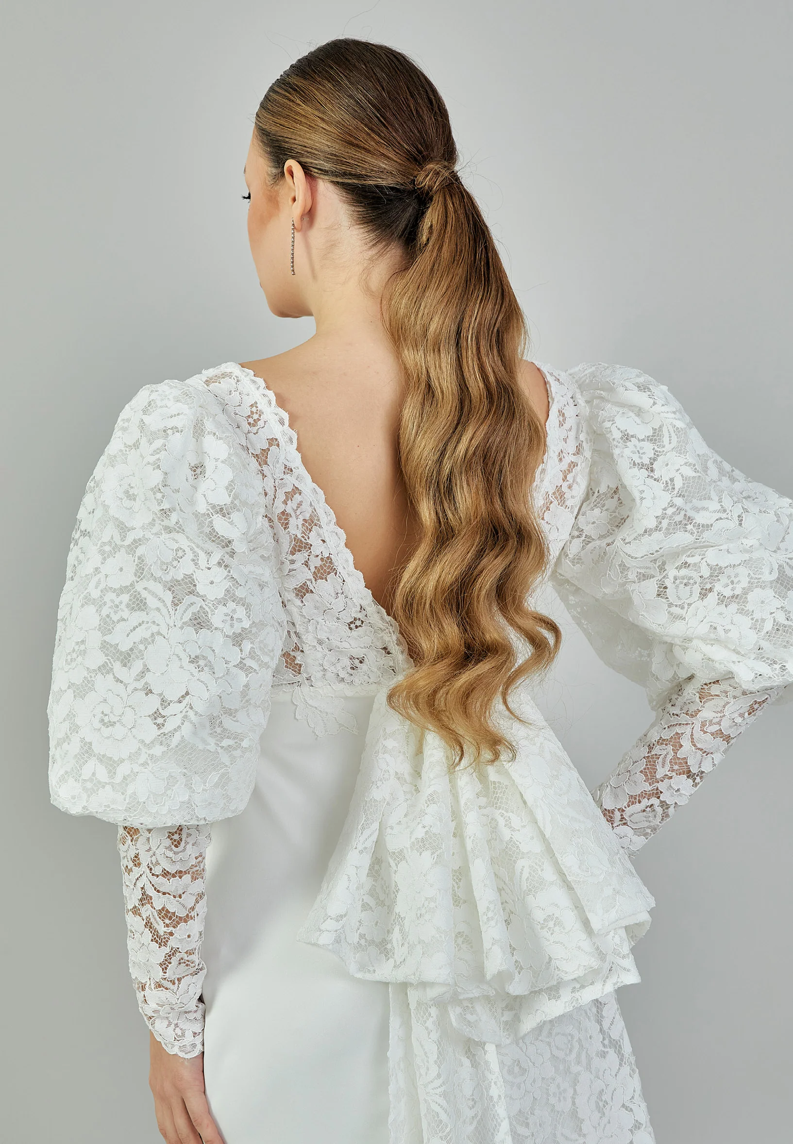 Long Sleeve Maxi Lace Regular Wedding Dress bnc9052 - Image 3