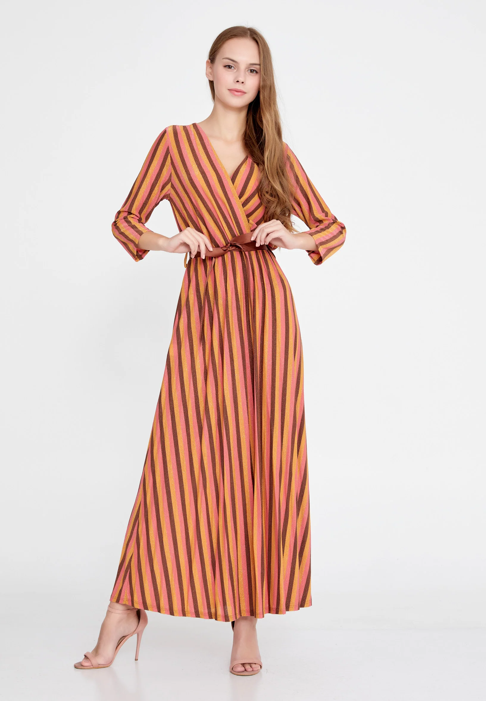 Long Sleeve Maxi Lycra Column Regular Casual Dress esl072abito - Image 13