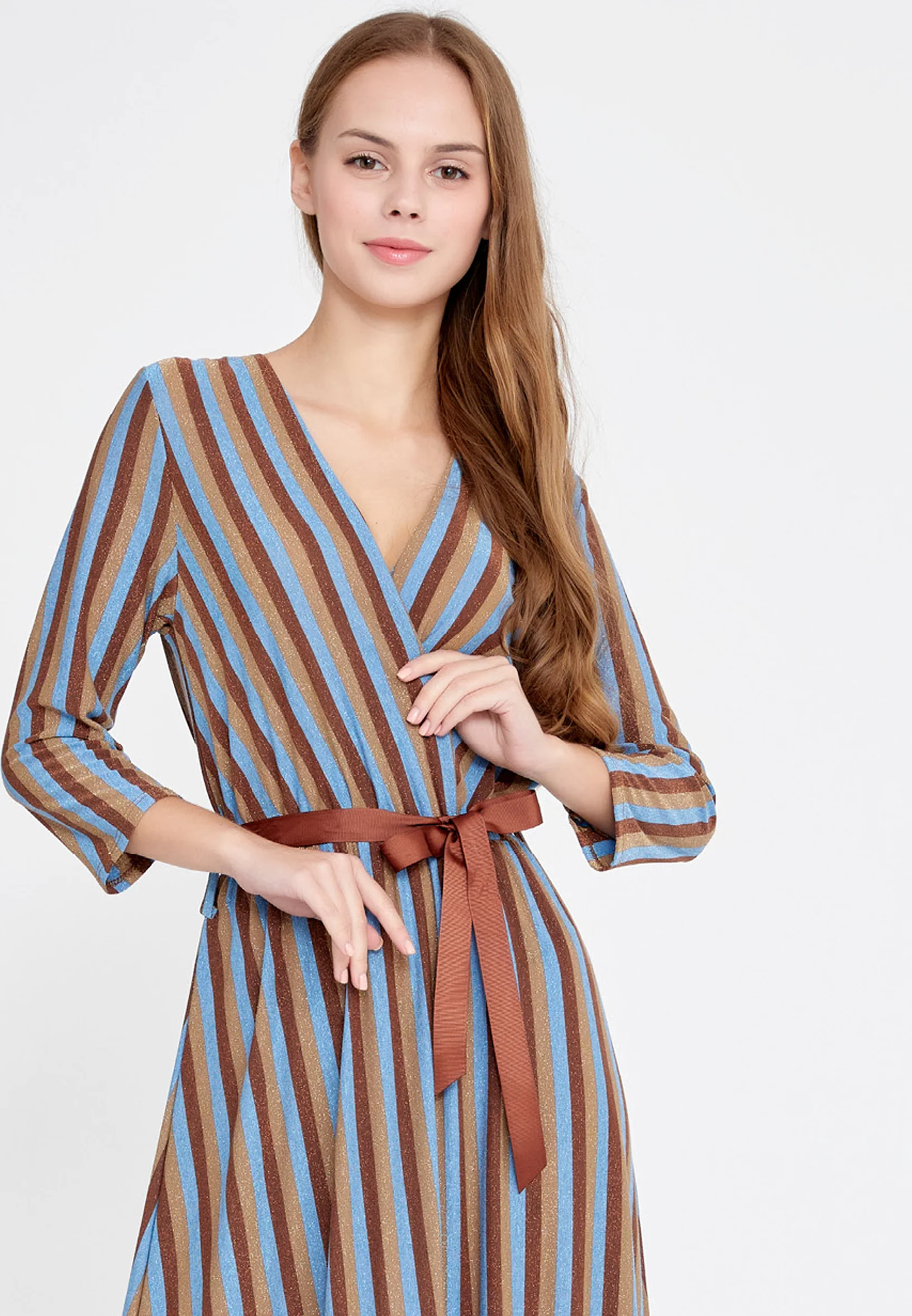 Long Sleeve Maxi Lycra Column Regular Casual Dress esl072abito - Image 4