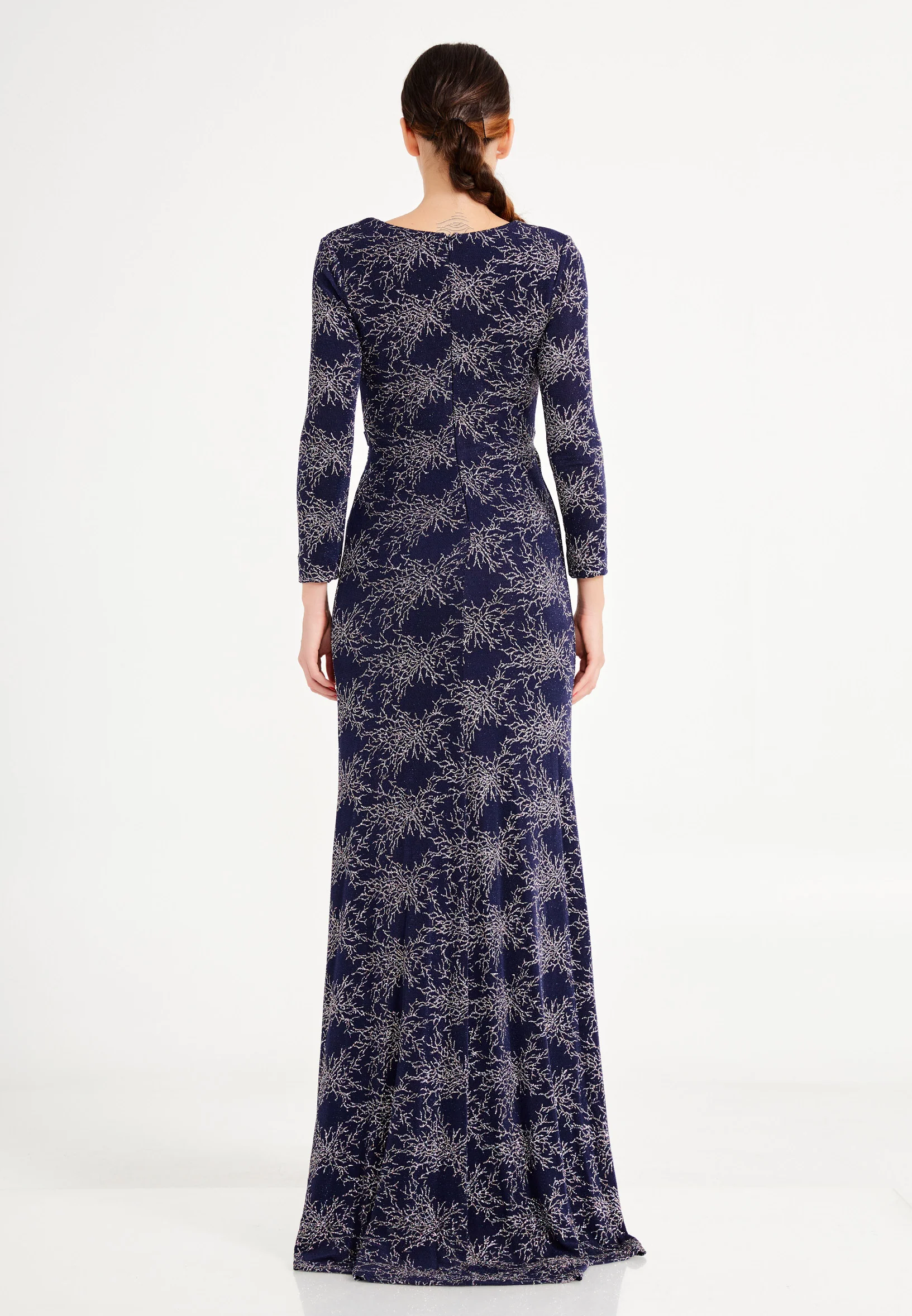 Long Sleeve Maxi Lycra Column Regular Wedding Guest Dress frc6444 - Image 14