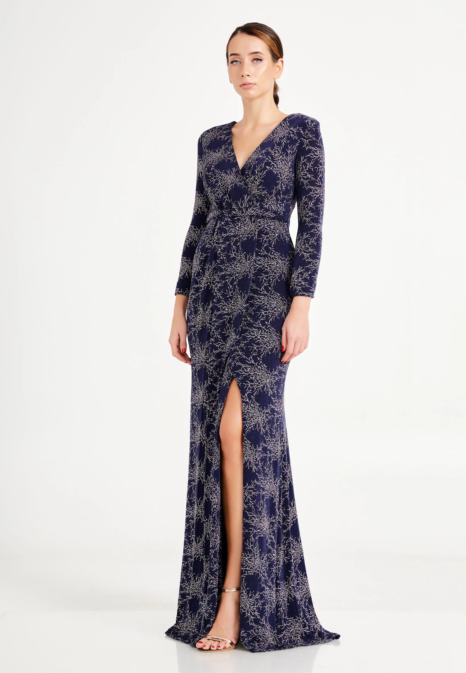 Long Sleeve Maxi Lycra Column Regular Wedding Guest Dress frc6444 - Image 15