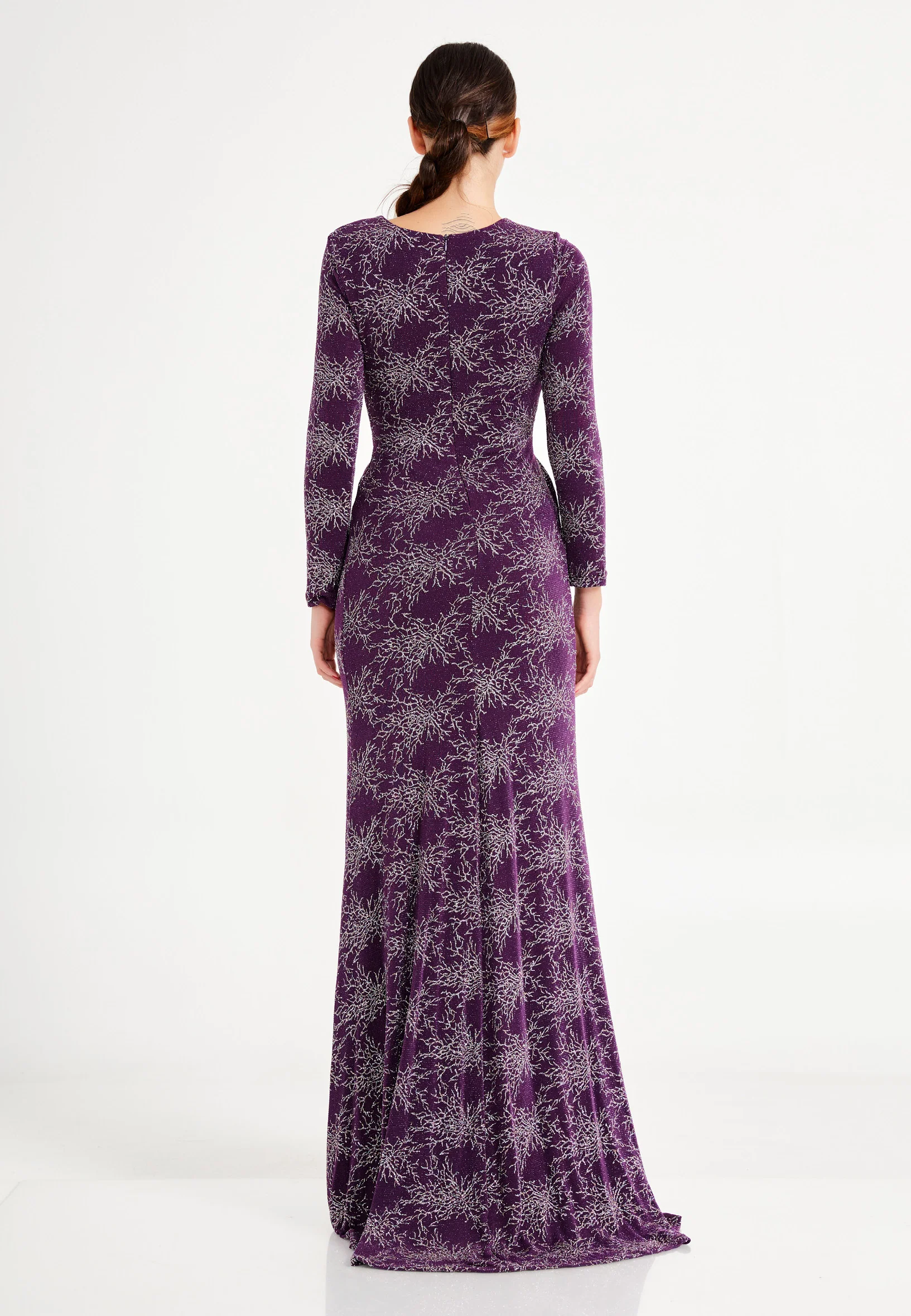 Long Sleeve Maxi Lycra Column Regular Wedding Guest Dress frc6444 - Image 18