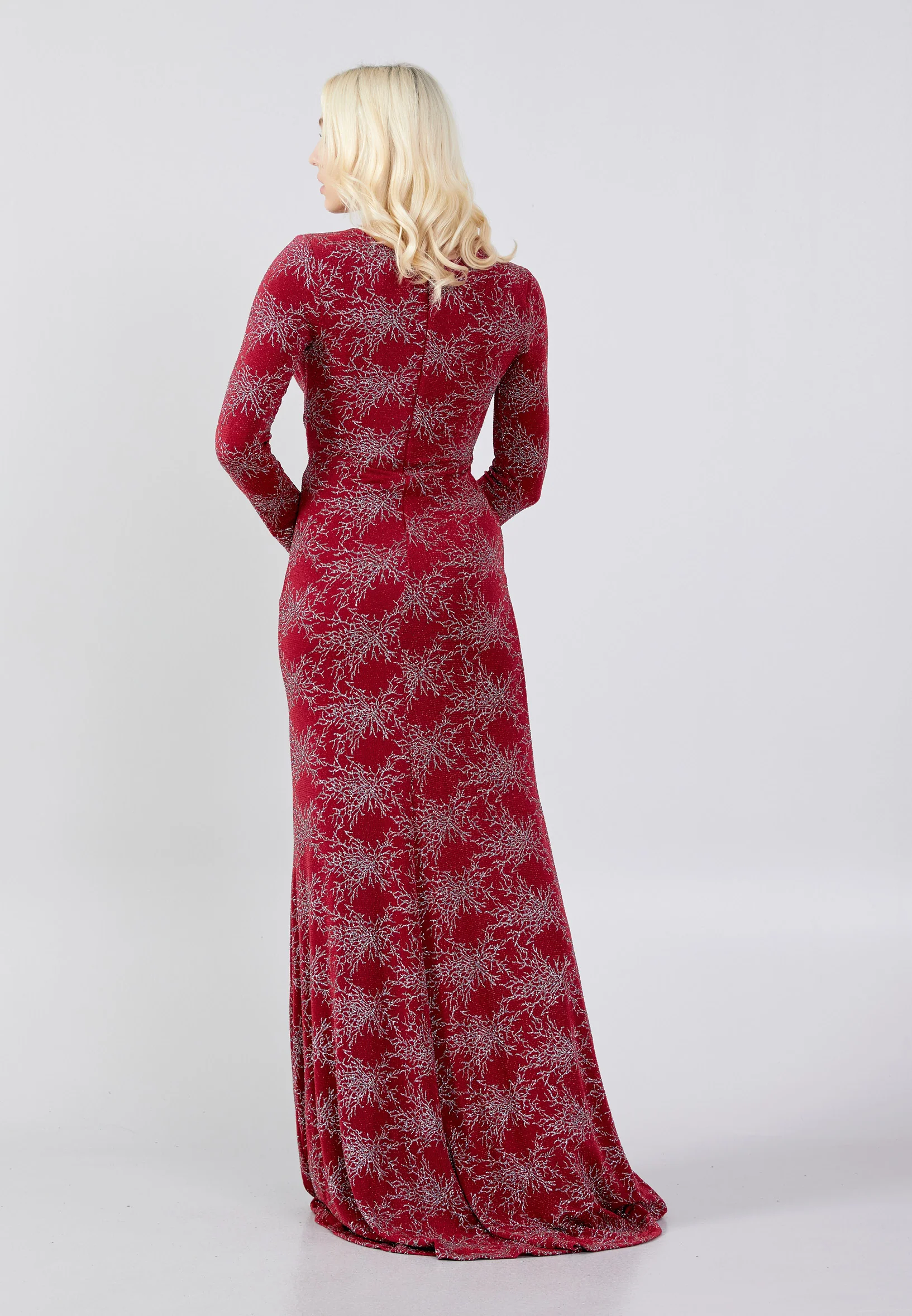Long Sleeve Maxi Lycra Column Regular Wedding Guest Dress frc6444 - Image 22
