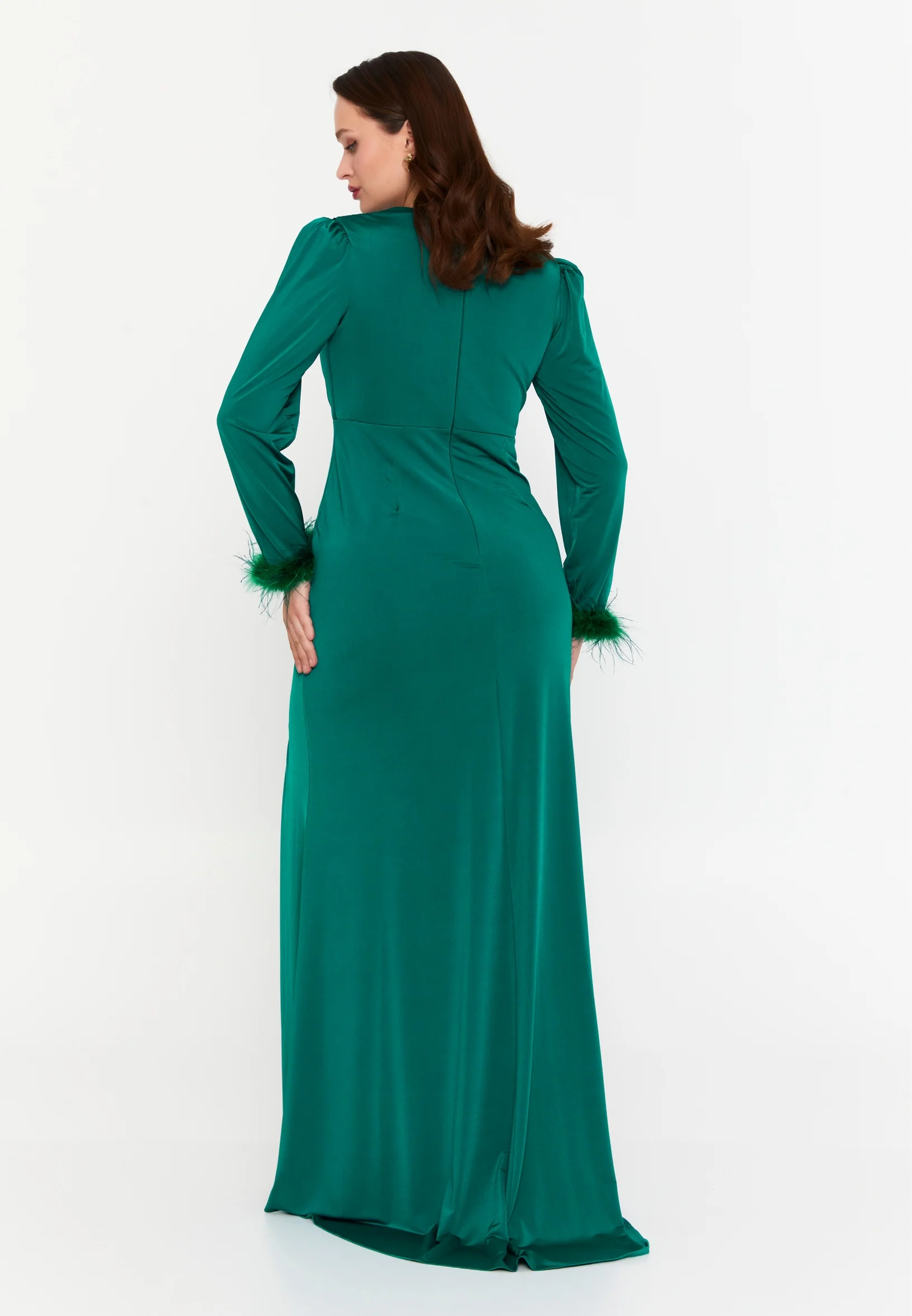 Long Sleeve Maxi Lycra Mermaid Plus Size Evening Dress msp77317 - Image 10