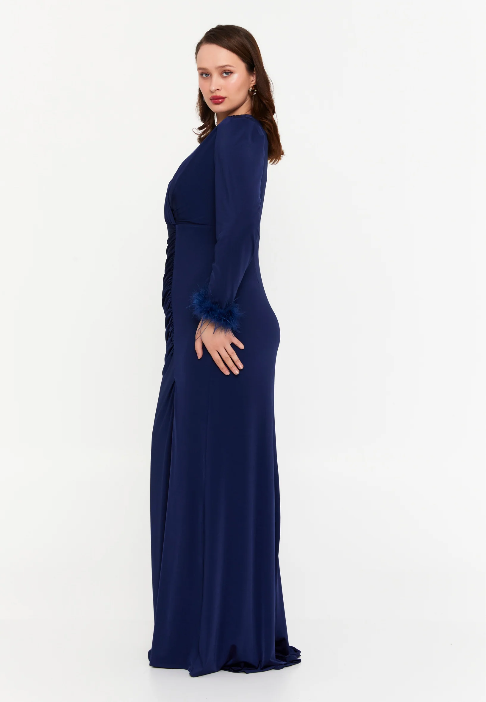 Long Sleeve Maxi Lycra Mermaid Plus Size Evening Dress msp77317 - Image 22