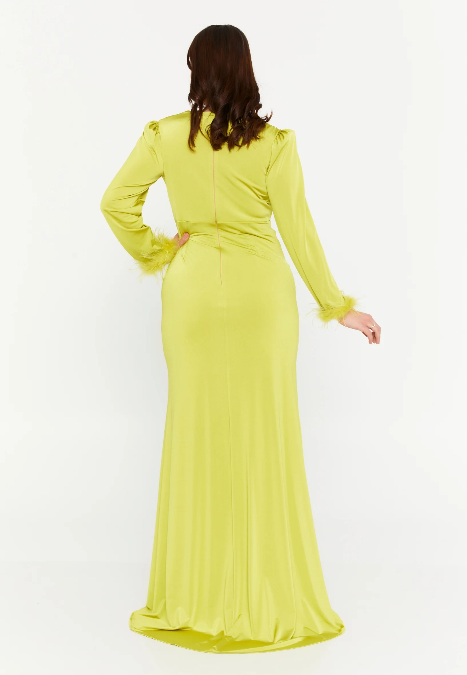 Long Sleeve Maxi Lycra Mermaid Plus Size Evening Dress msp77317 - Image 25