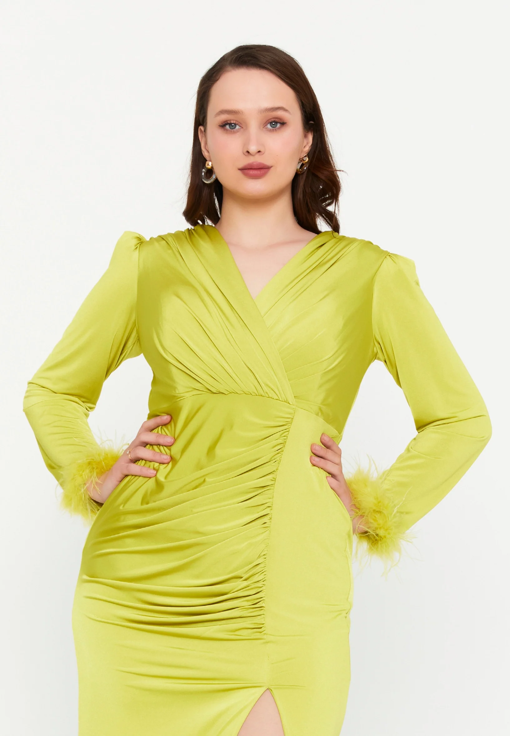 Long Sleeve Maxi Lycra Mermaid Plus Size Evening Dress msp77317 - Image 27