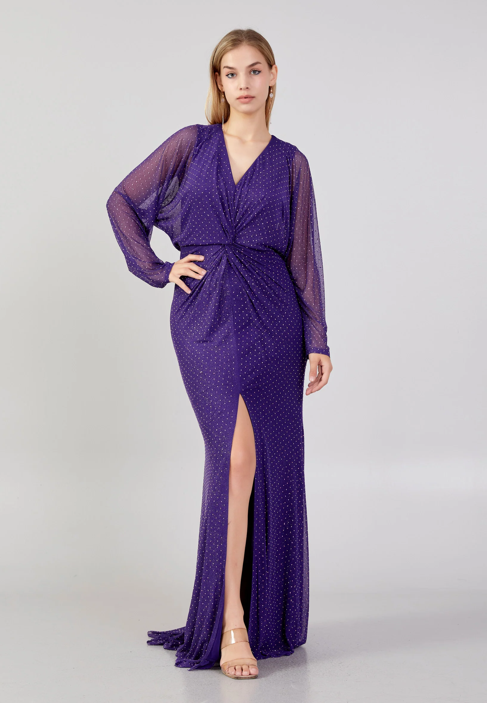Long Sleeve Maxi Lycra Mermaid Plus Size Prom Dress frc6362-b - Image 13
