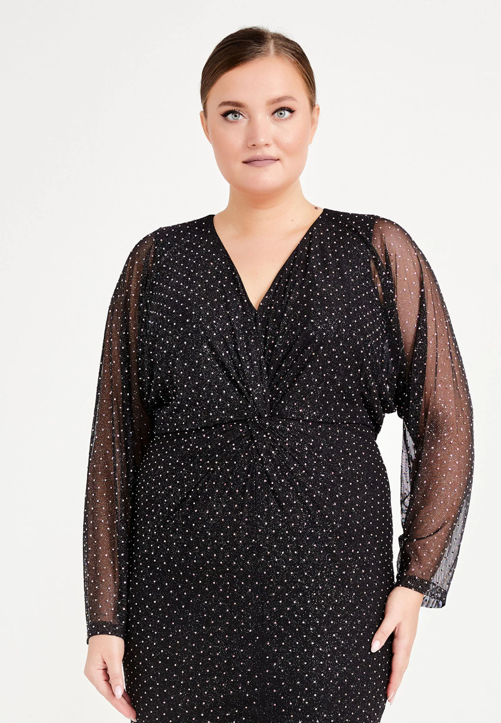 Long Sleeve Maxi Lycra Mermaid Plus Size Prom Dress frc6362-b - Image 4