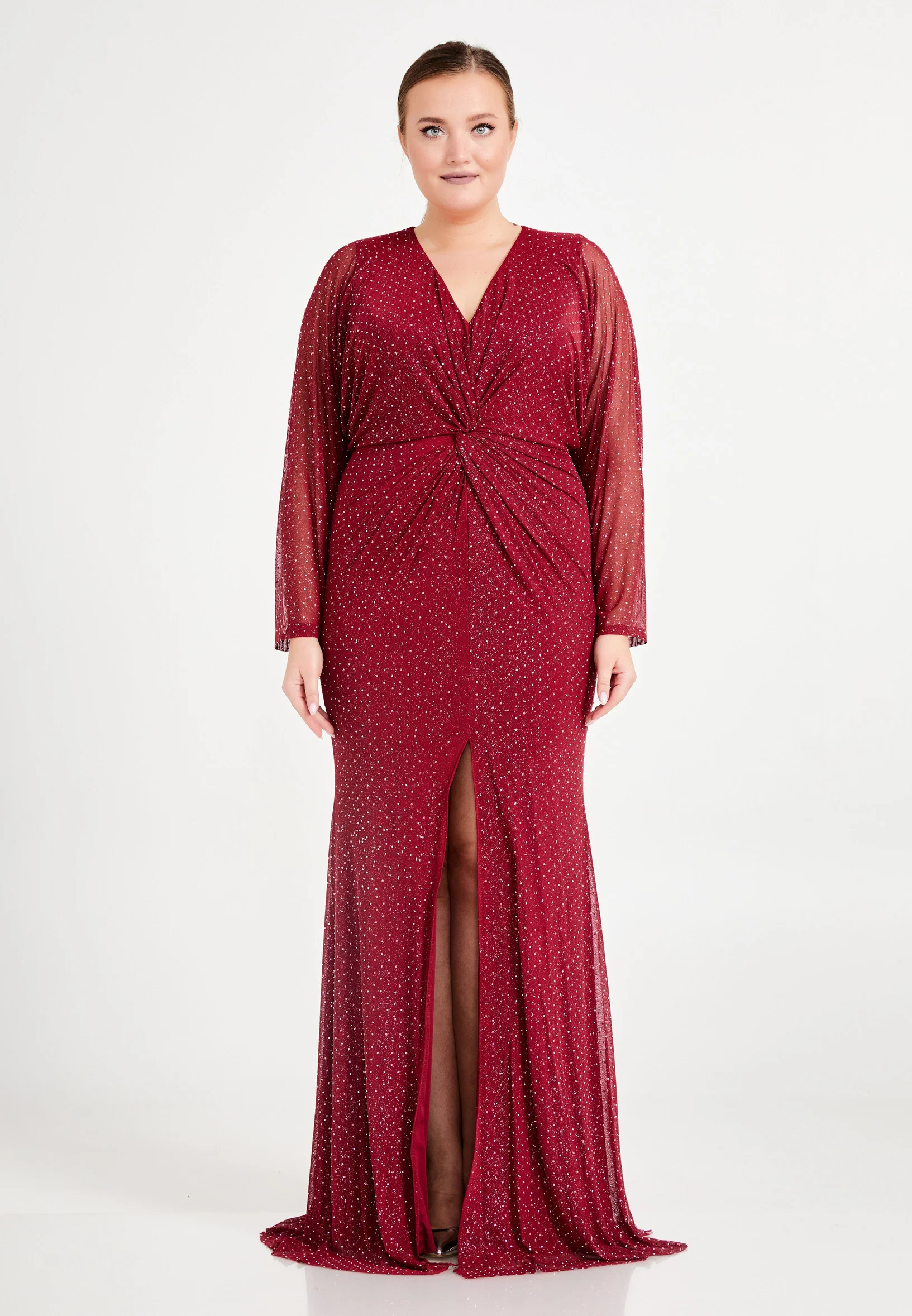 Long Sleeve Maxi Lycra Mermaid Plus Size Prom Dress frc6362-b - Image 5