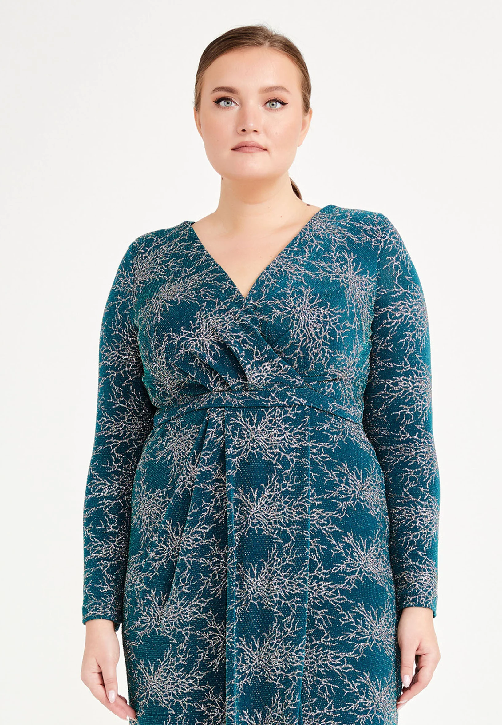 Long Sleeve Maxi Lycra Mermaid Plus Size Wedding Guest Dress frc6444-b - Image 12