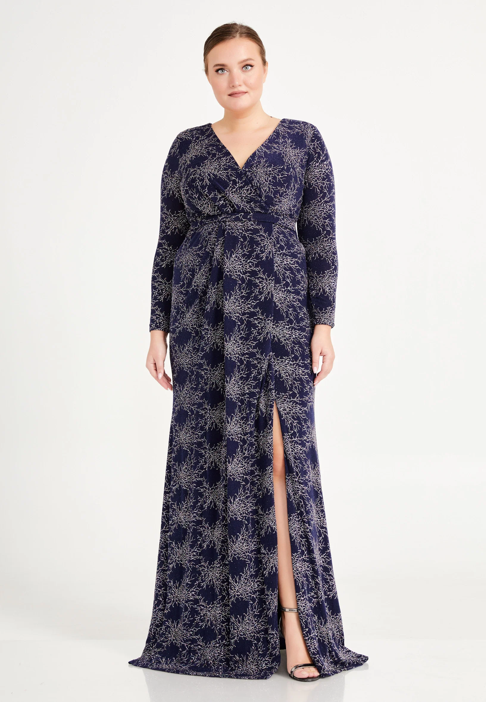 Long Sleeve Maxi Lycra Mermaid Plus Size Wedding Guest Dress frc6444-b - Image 13
